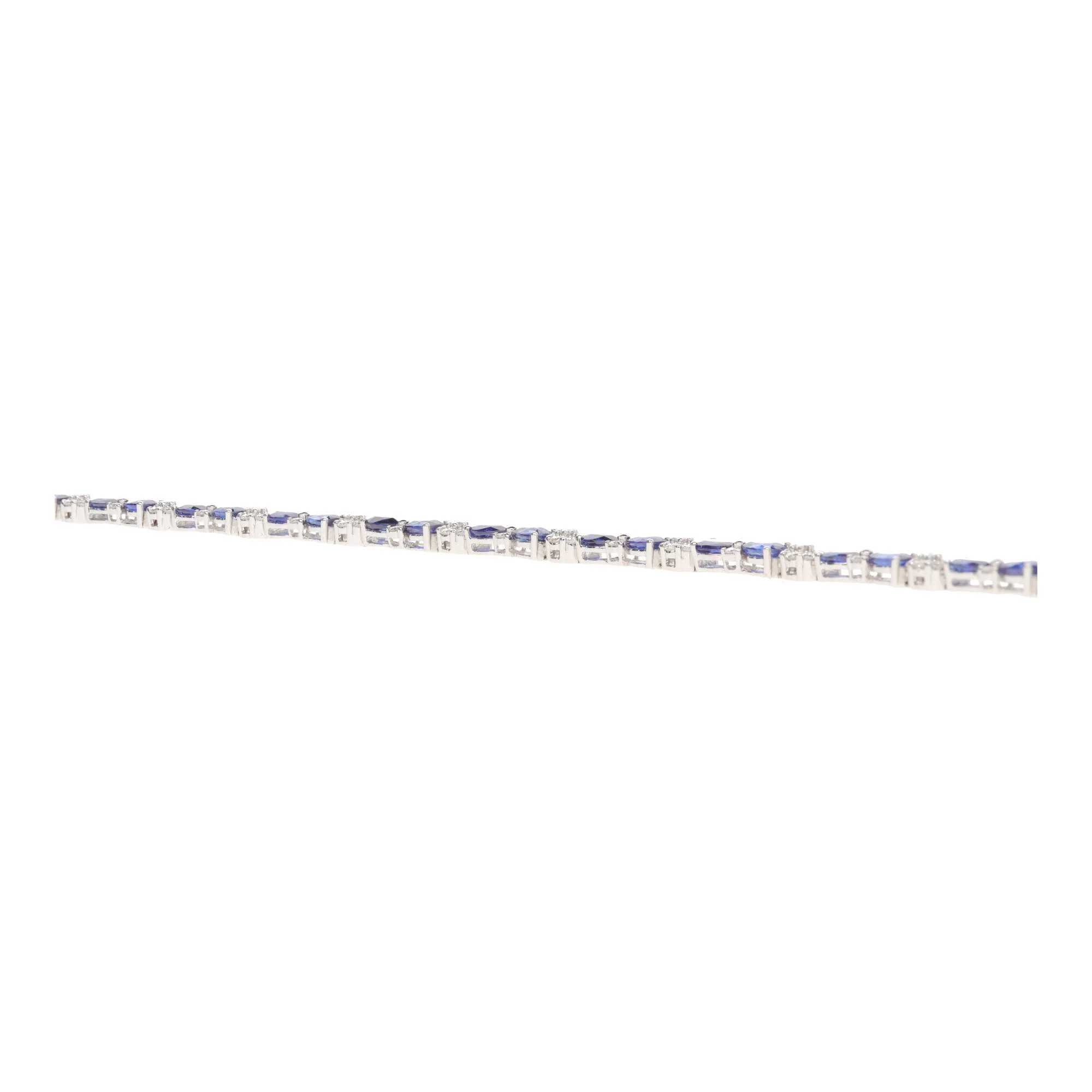 Sapphire and Diamond 18ct White Gold Cluster Bracelet - Image 4