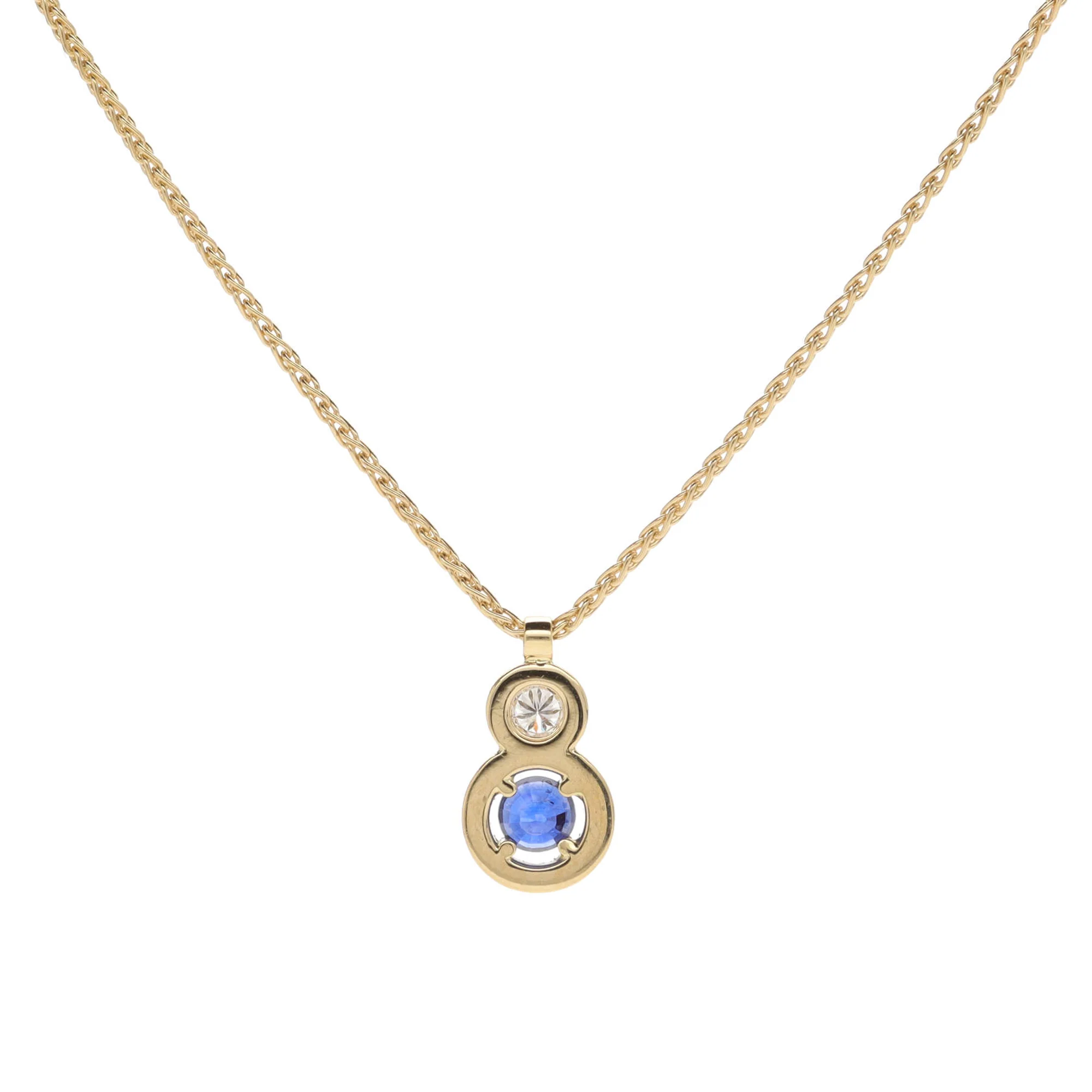 Sapphire and Diamond 18ct Yellow Gold Necklace - Image 2