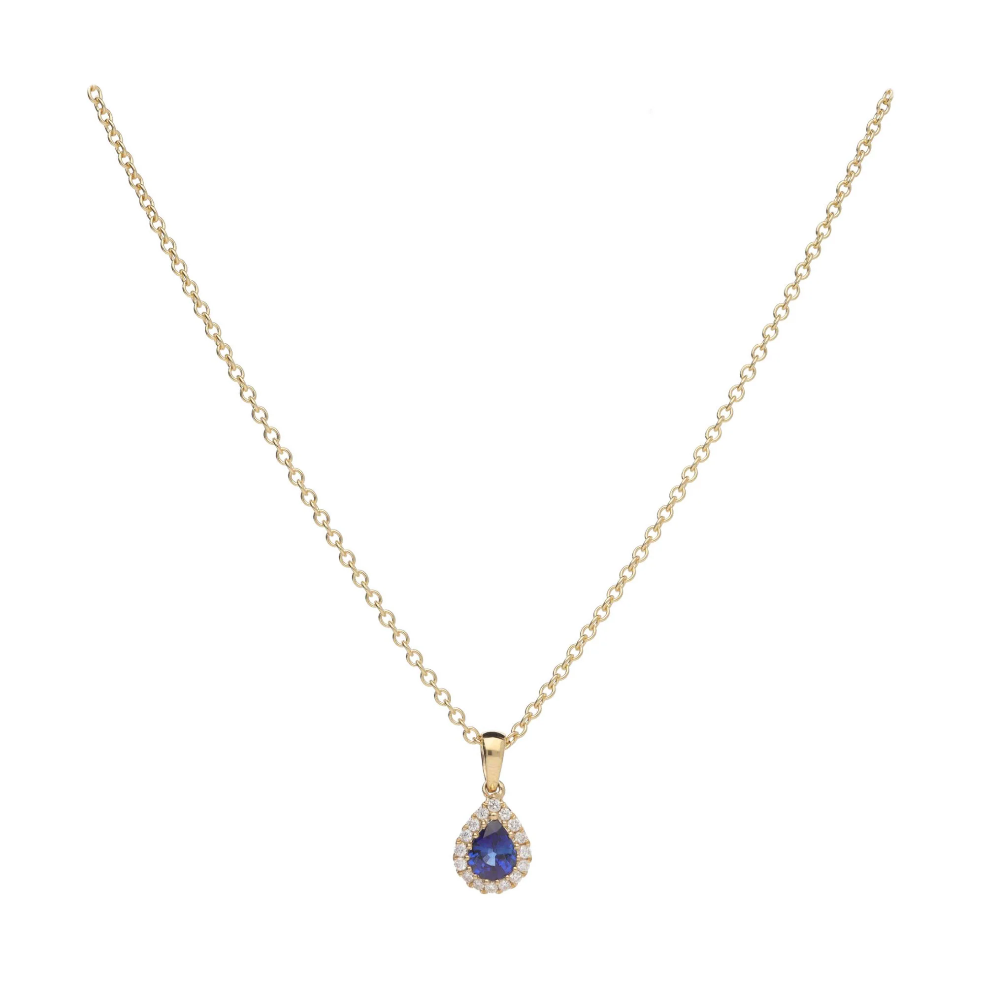 Sapphire and Diamond 18ct Yellow Gold Necklace - Image 2