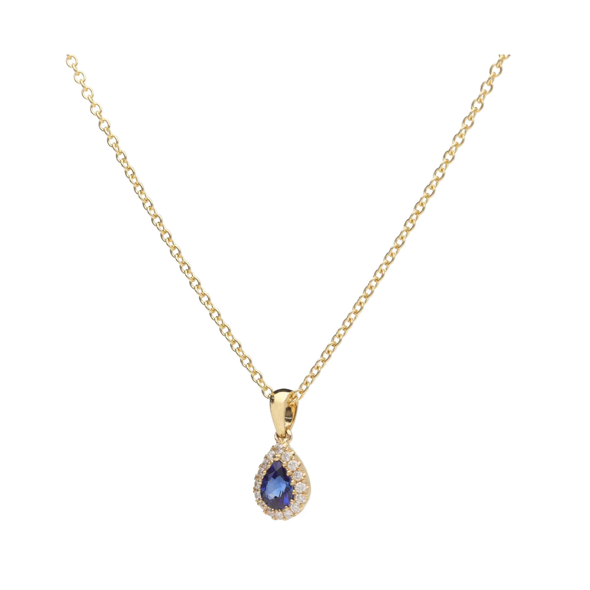 Sapphire and Diamond 18ct Yellow Gold Necklace - Image 3