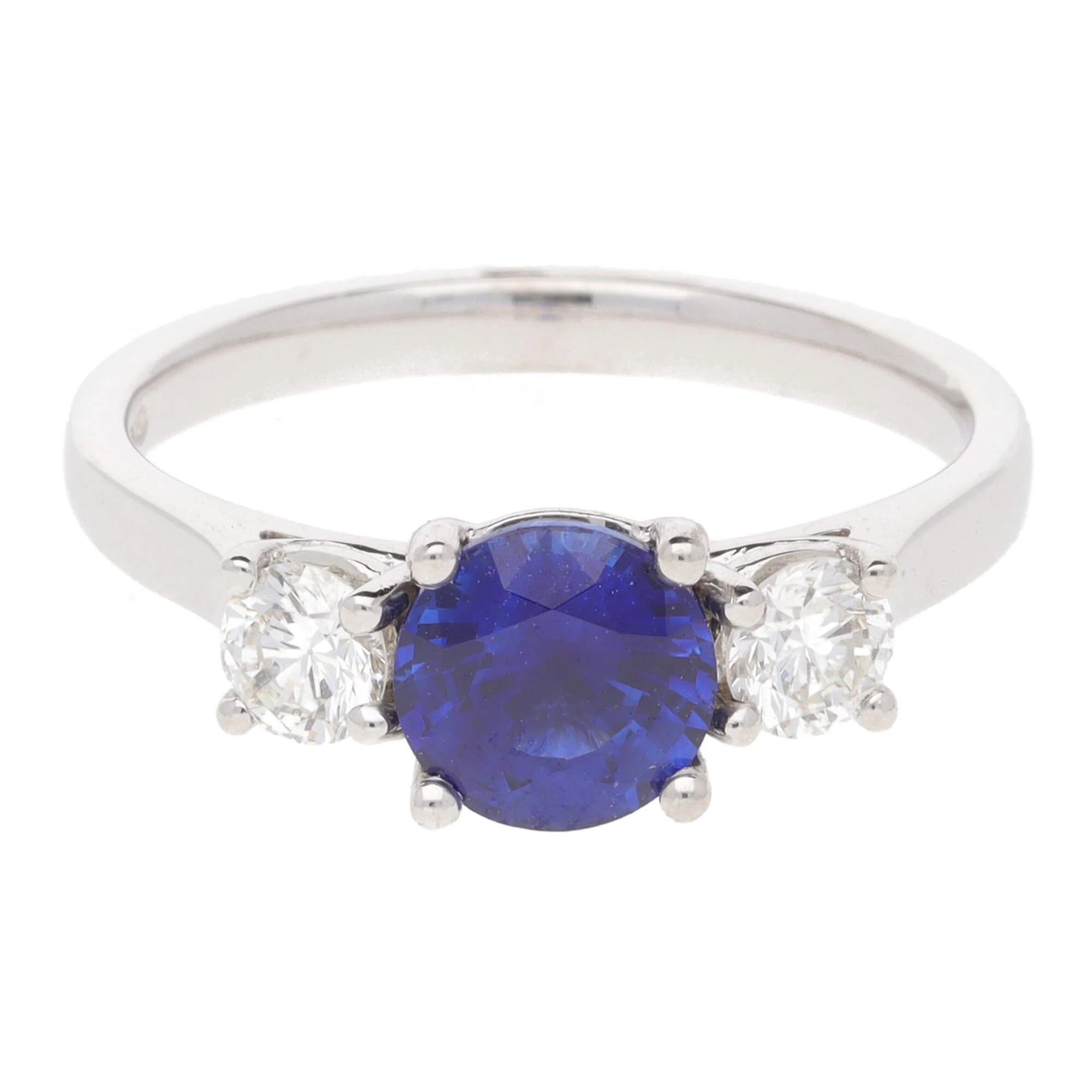 Sapphire and Diamond Three Stone 18ct Yellow Gold Ring - Image 3