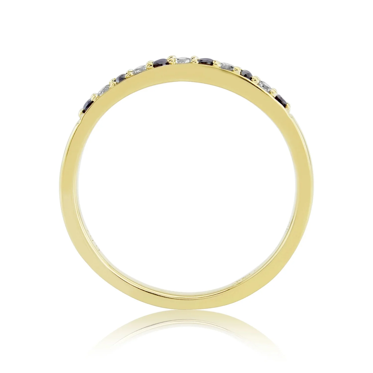 Sapphire & Diamond 9ct Yellow Gold Half Eternity Ring (N) - Image 2