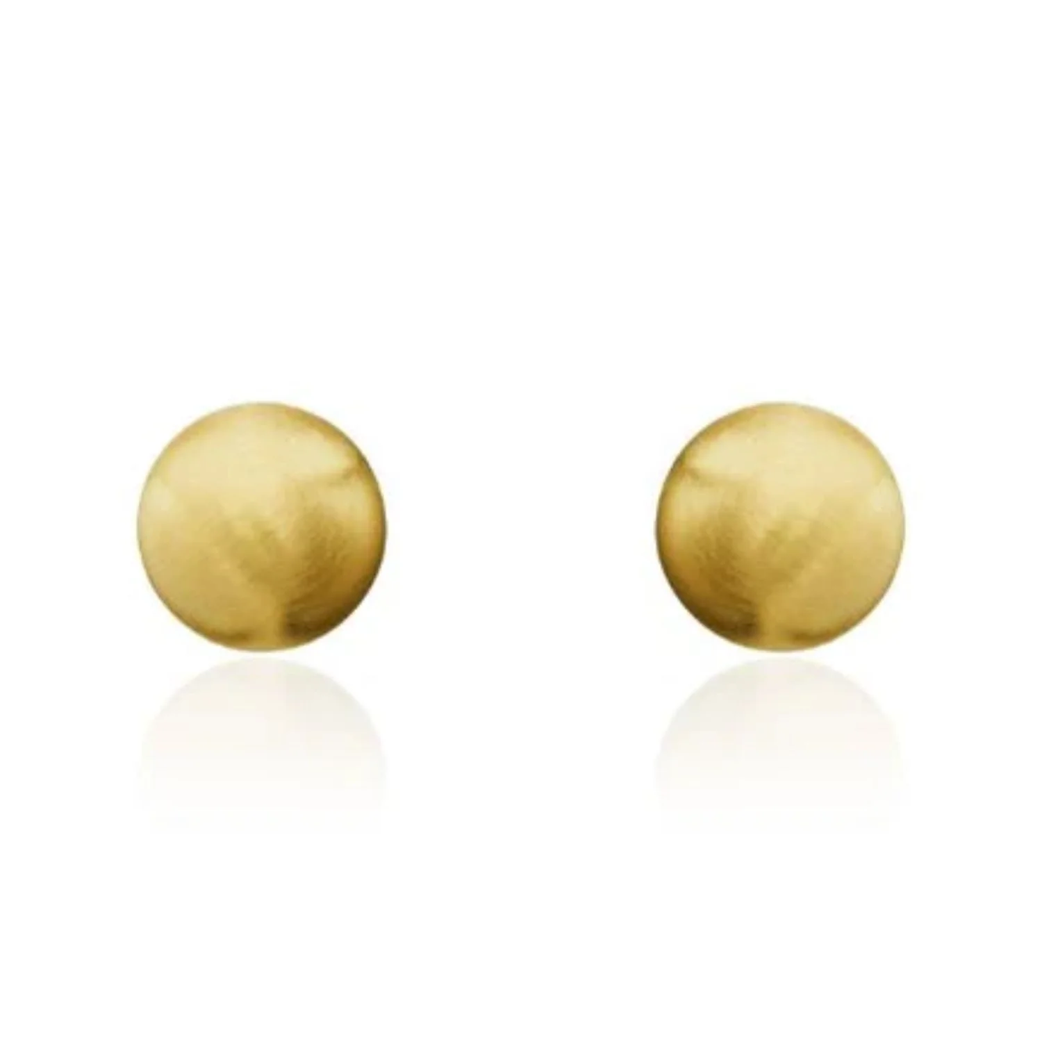 Satin 9ct Yellow Gold Ball Stud Earrings