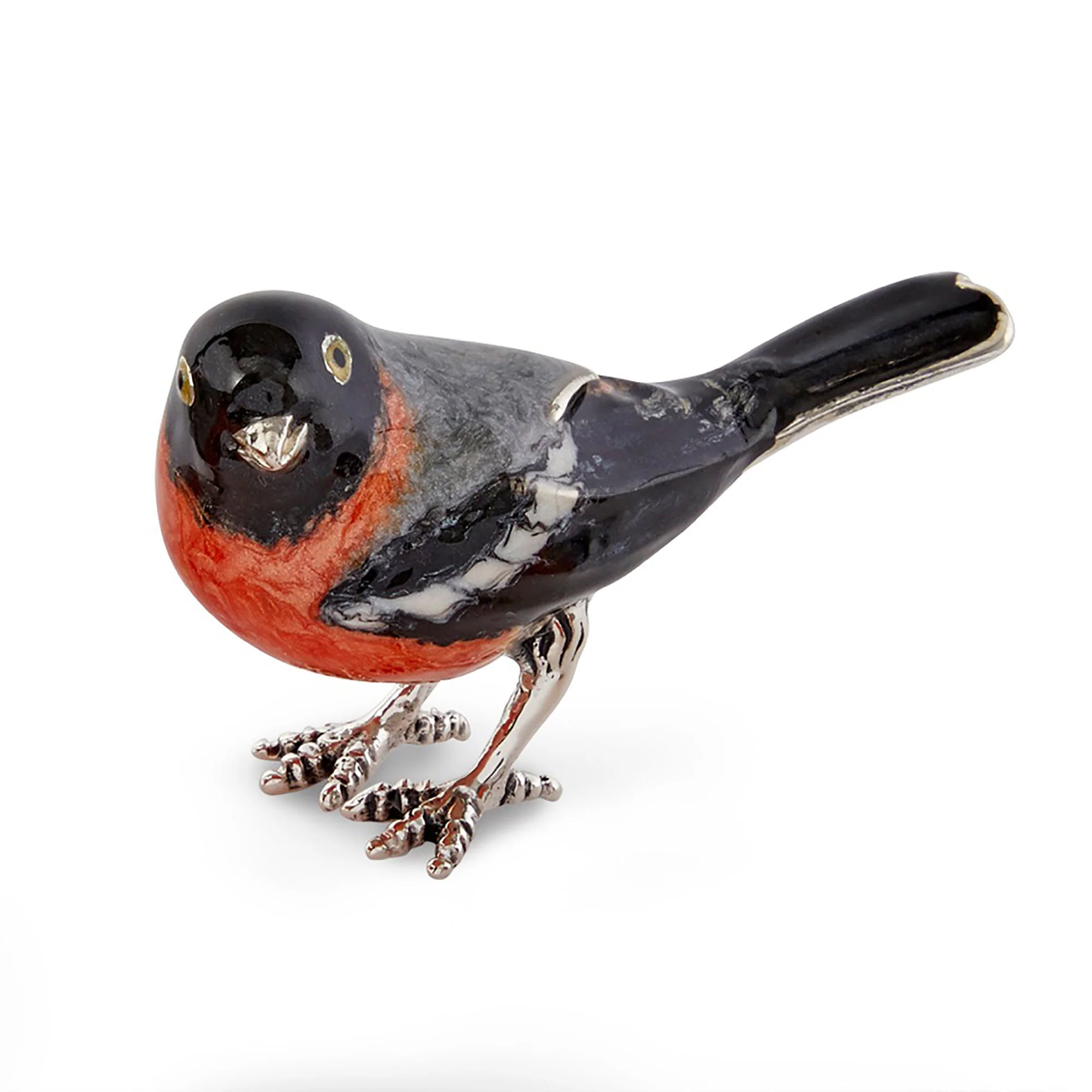 Saturno Silver Enamel Bullfinch ST724-2