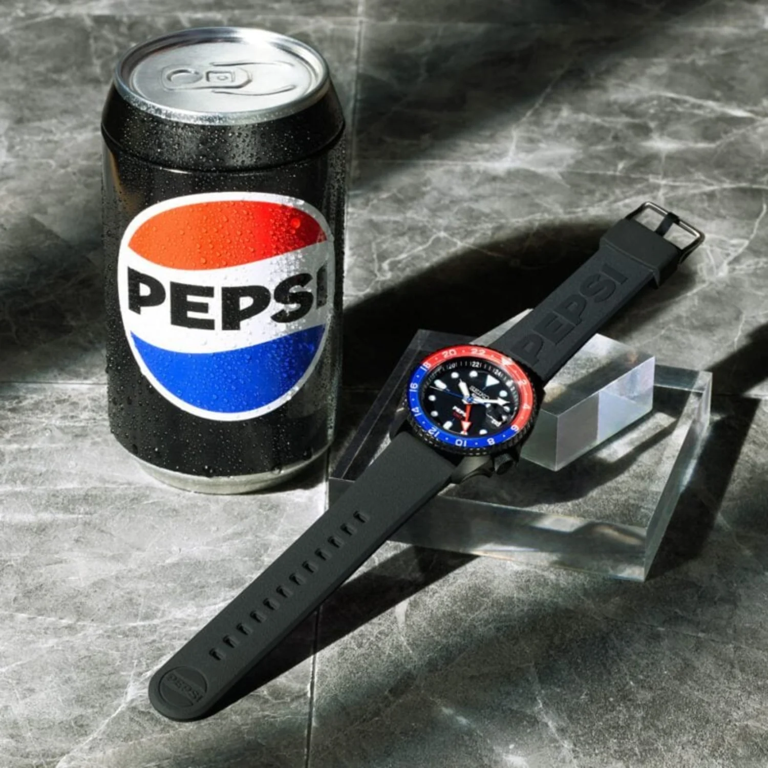Seiko 5 Sports x PEPSI Limited Edition Collaboration in All-Black Automatic GMT Watch SSK047K1 - Image 7