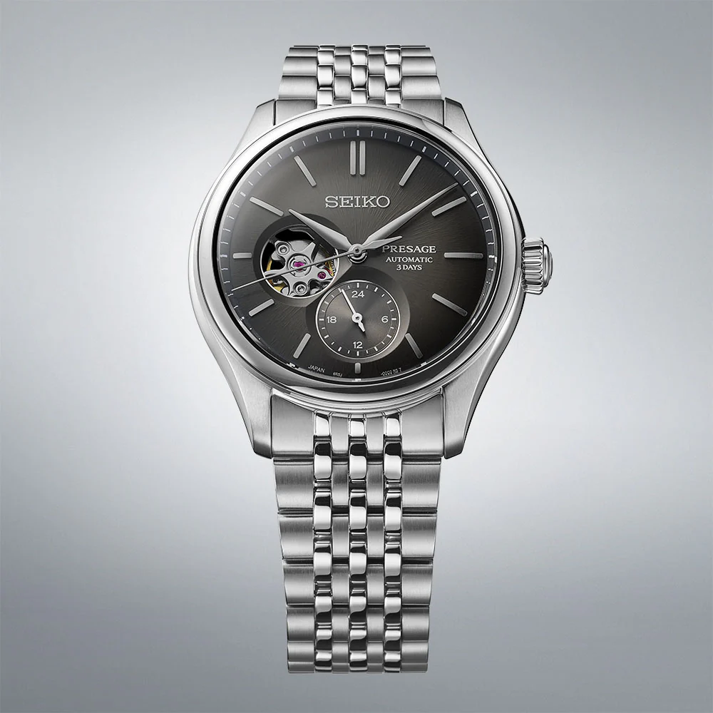 Seiko Presage Classic Series 'Sumi-Iro' Open Heart Automatic 40.2mm Watch SPB471 - Image 3
