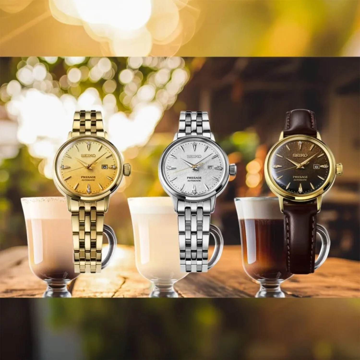 Seiko Presage ‘Eggnog’ Diamond Cocktail Time 30mm Automatic Watch SRE018J1 - Image 4