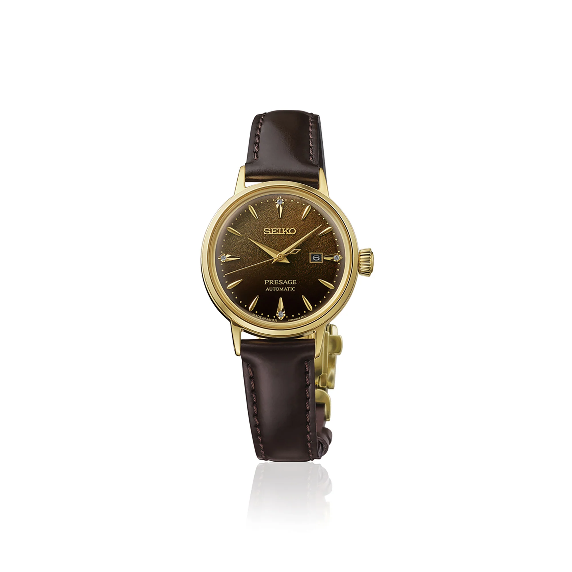 Seiko Presage ‘Jamaican Coffee’ Diamond Cocktail Time 30mm Automatic Watch SRE020J1 - Image 4