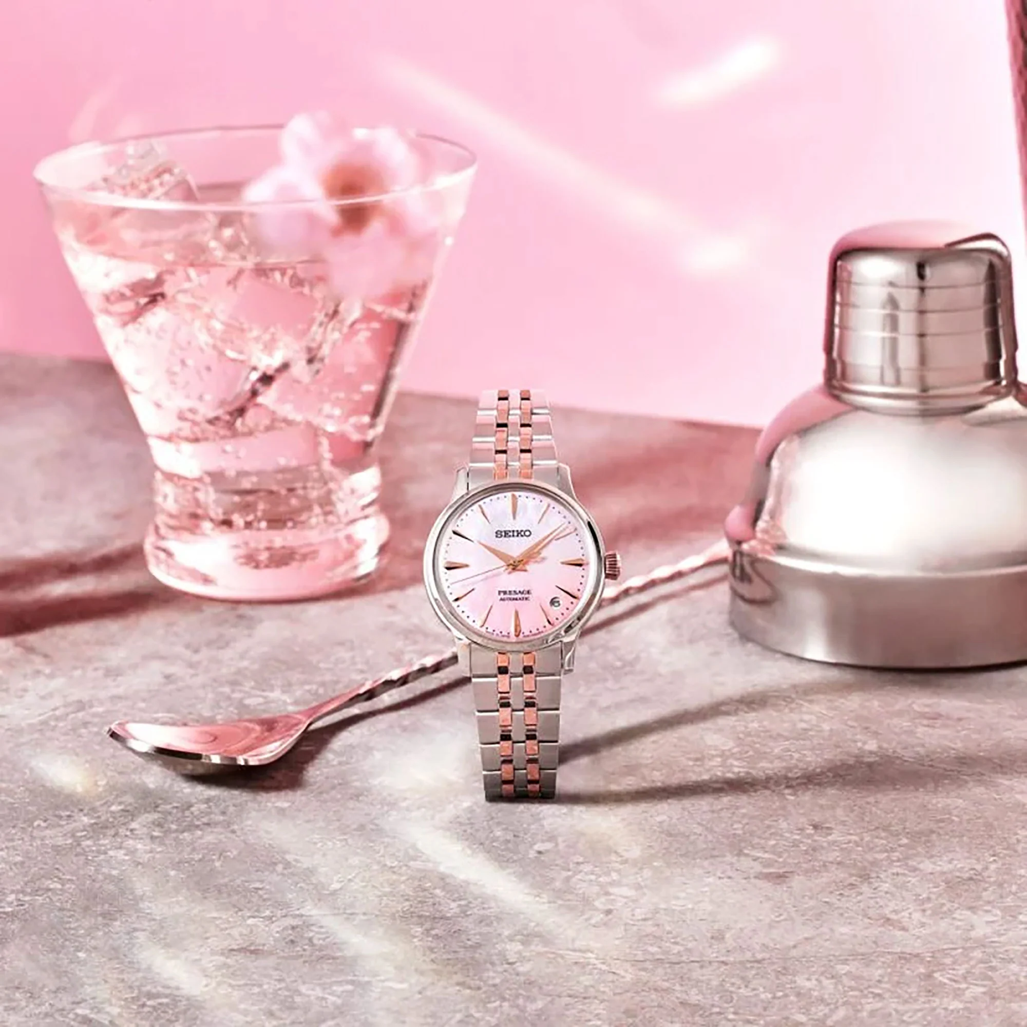 Seiko Presage ‘Springtime’ Cocktail Time Limited Edition 34mm Automatic Watch SRPM06J1 - Image 9
