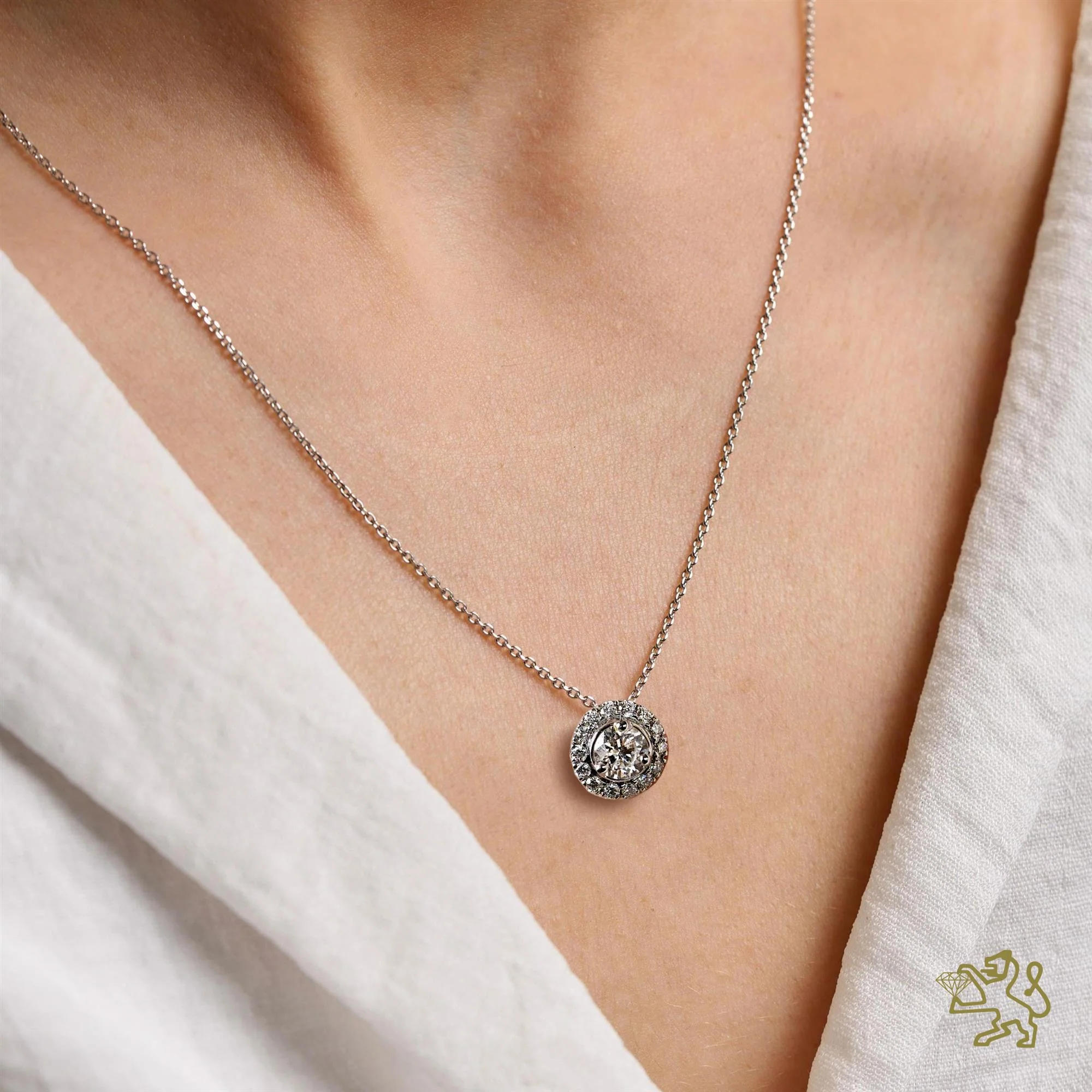 Skye 18W 0.50ct F SI1 Diamond White Gold Pendant - Image 2