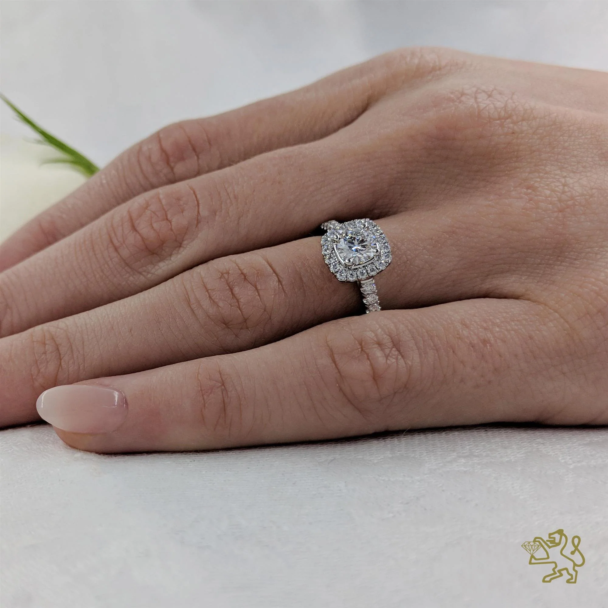 Skye Brava Halo 0.51ct G SI1 Diamond Platinum Ring - Image 2