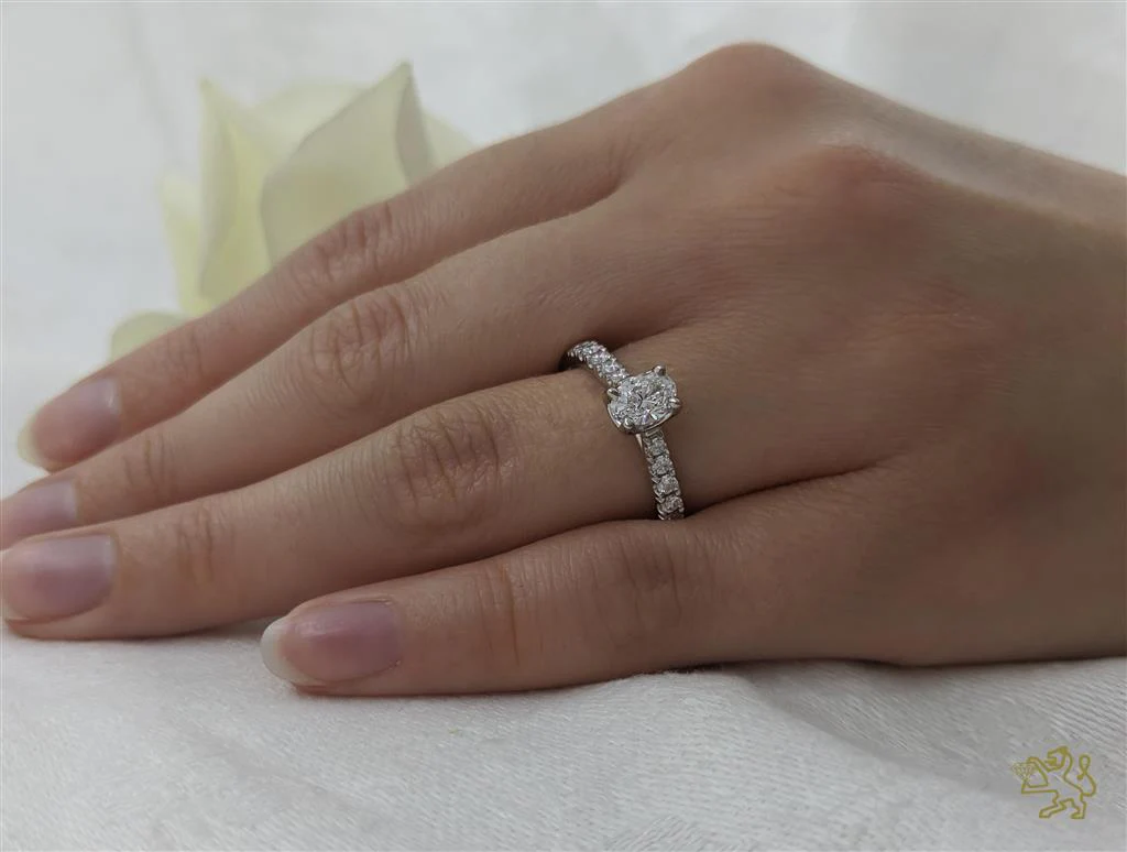 Skye Classic Oval Solitaire 0.52ct D SI1 Diamond Platinum Ring - Image 2