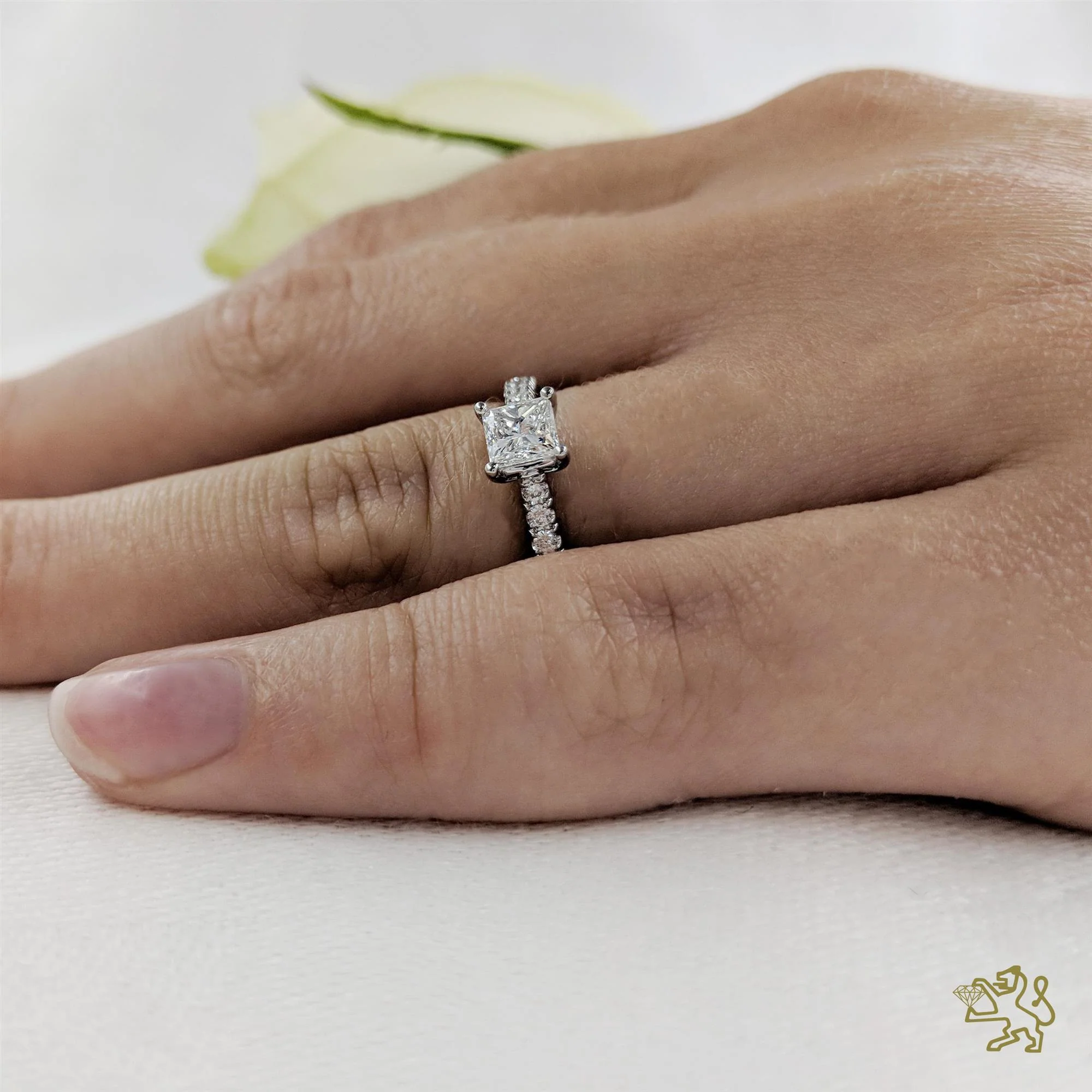 Skye Classic Princess Solitaire 0.52ct F IF Diamond Platinum Ring - Image 2