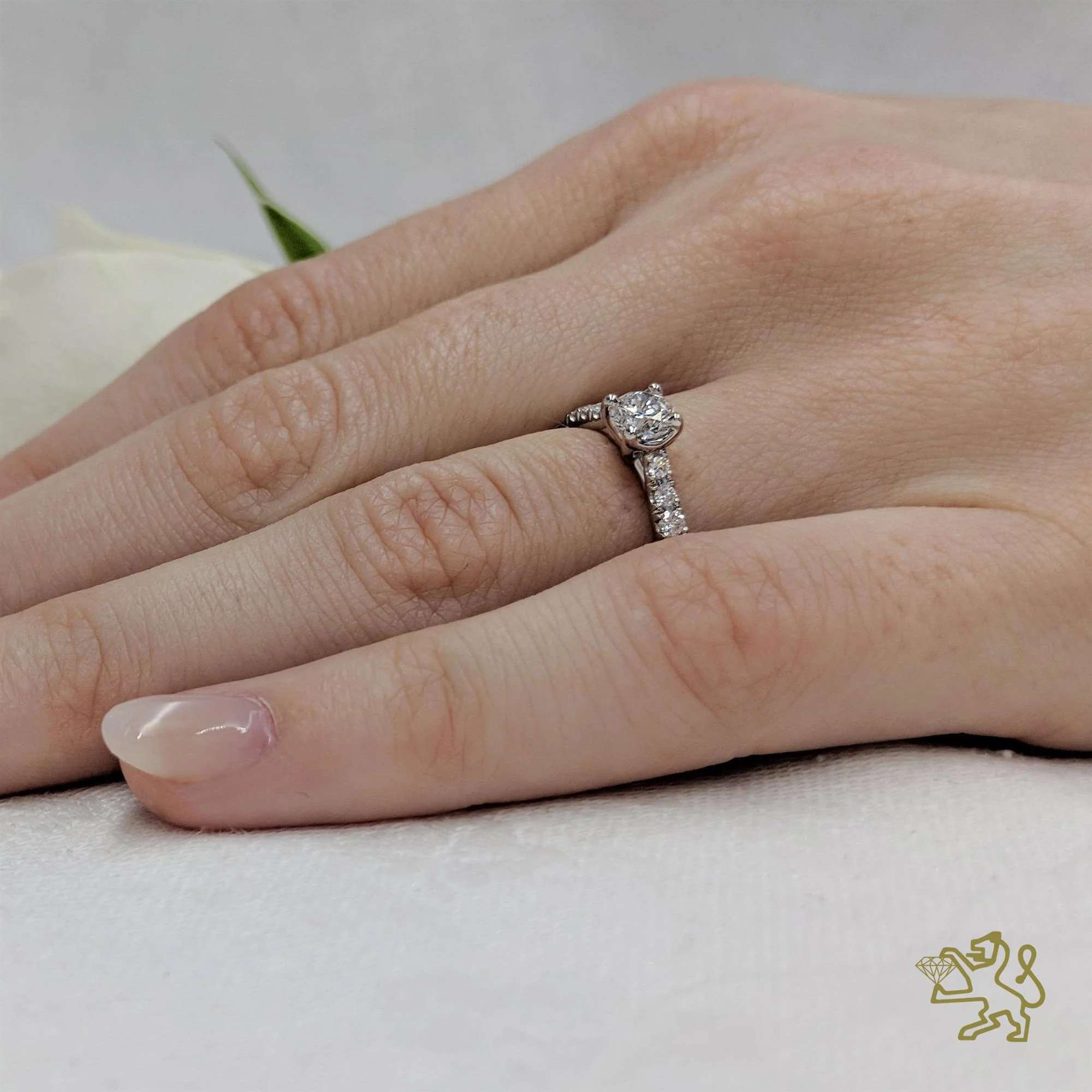 Skye Classic Round Solitaire 0.44 F VS2 Diamond Platinum Ring - Image 2