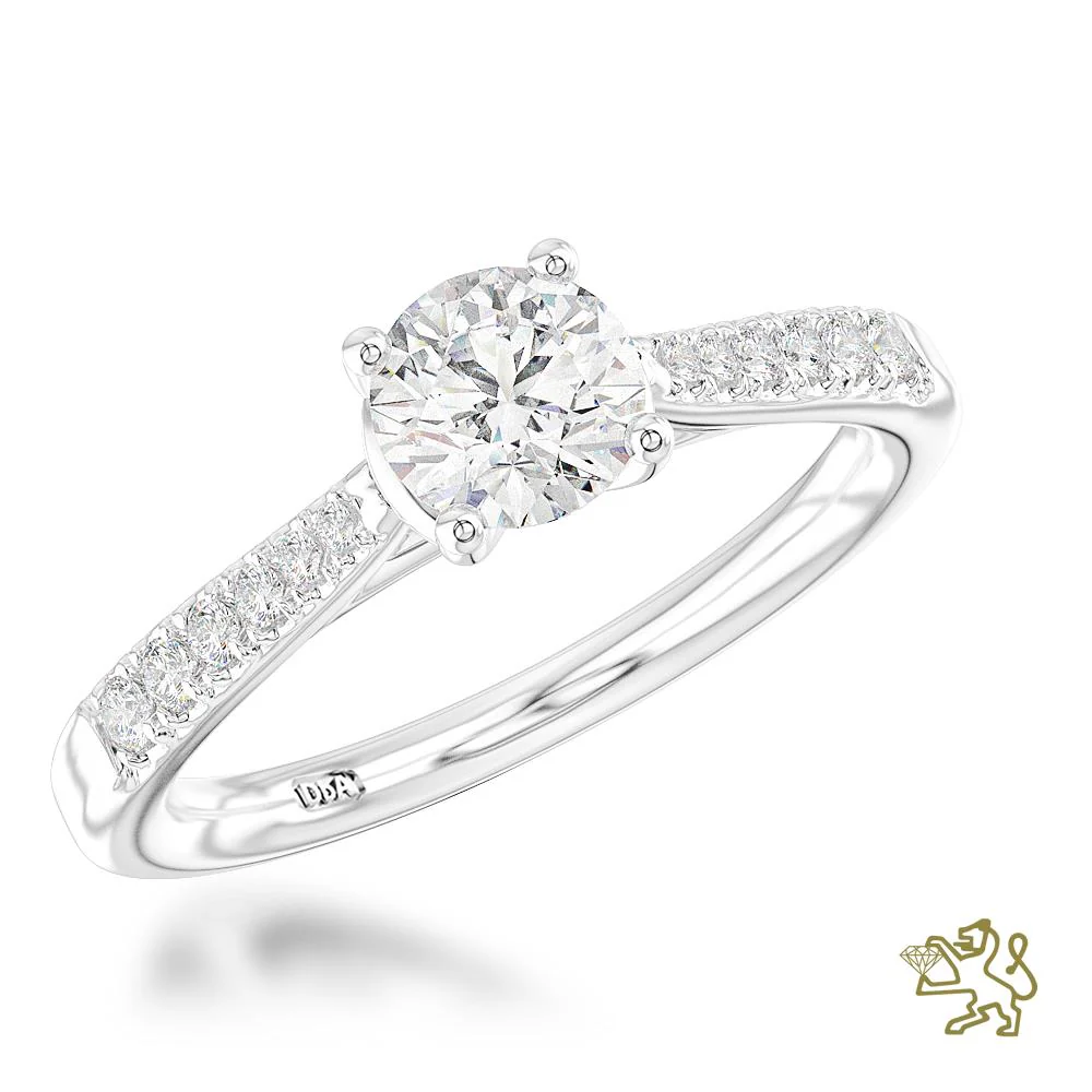 Skye Classic Round Solitaire 0.40ct F VS2 Diamond Platinum Ring