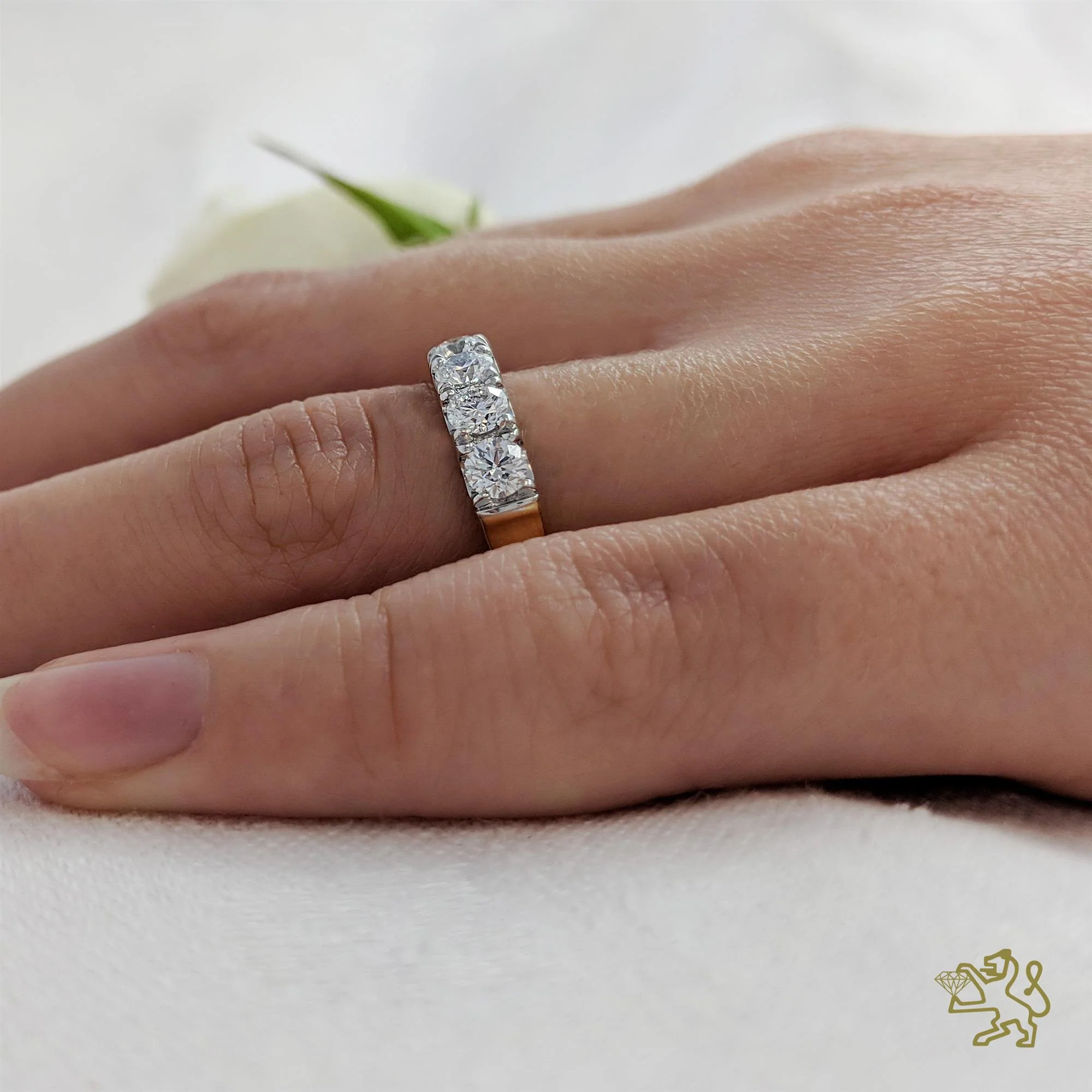 Skye Eternity Bridal 1.14ct Diamond 18ct Yellow Gold and Platinum Eternity Ring - Image 2