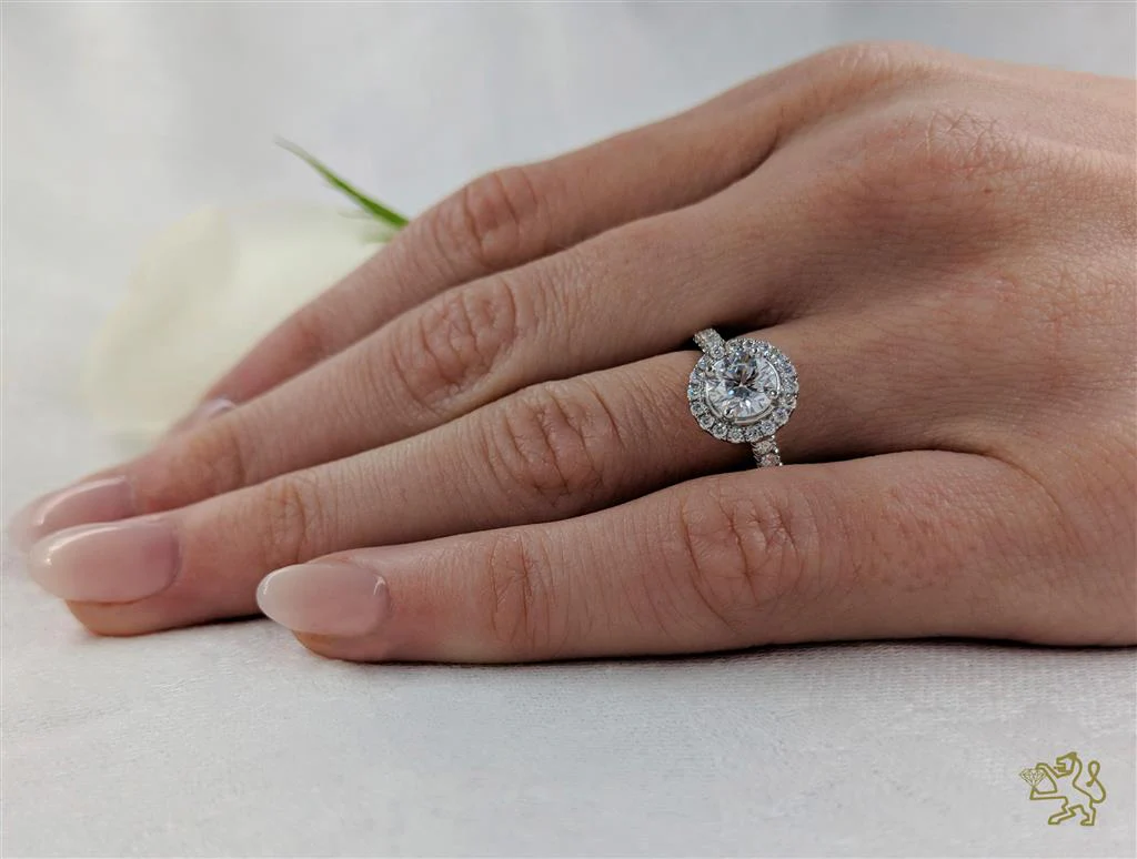 Skye Halo 0.70ct F SI1 Diamond Platinum Ring - Image 2