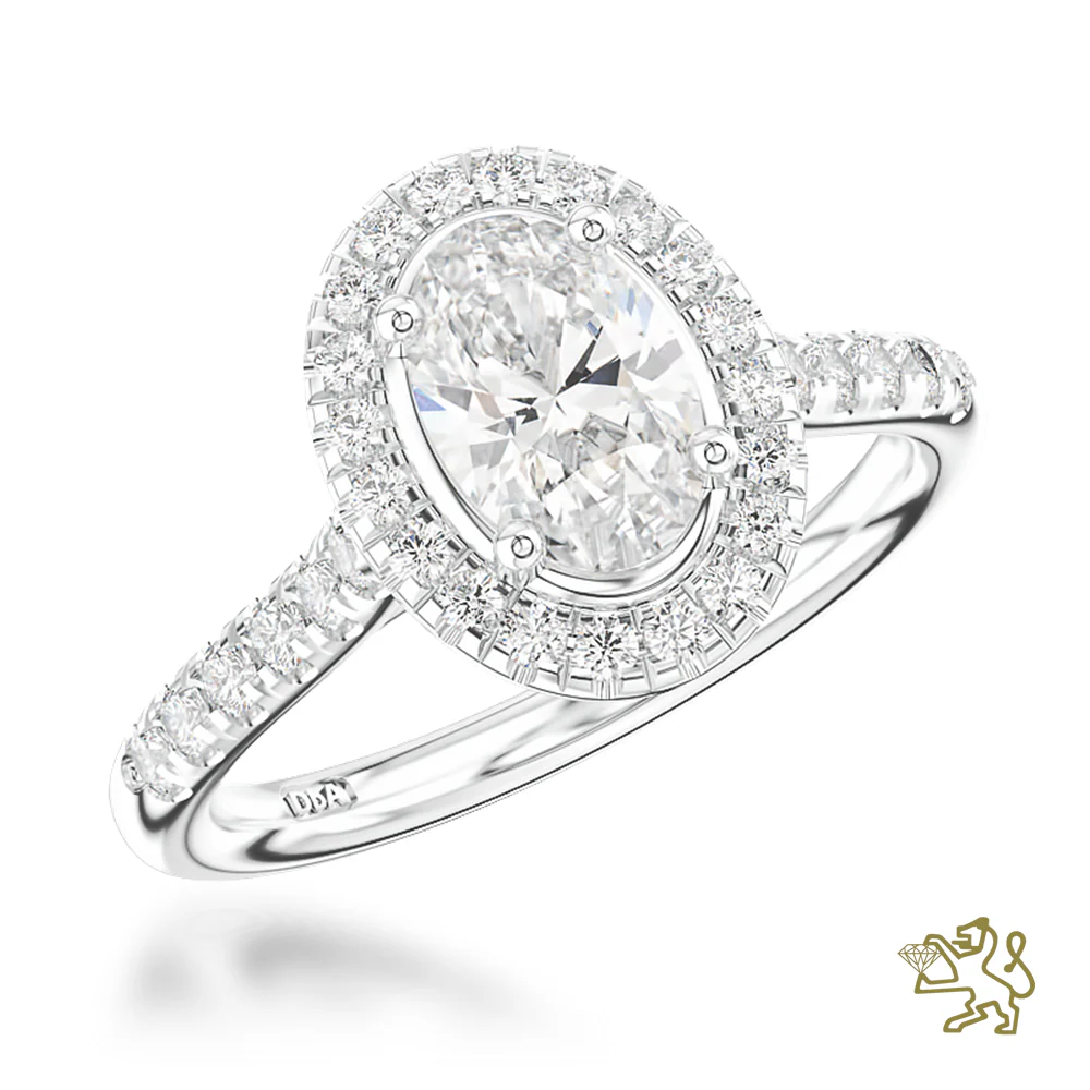 Skye Oval Halo 0.30ct D VS2 Diamond Platinum Ring