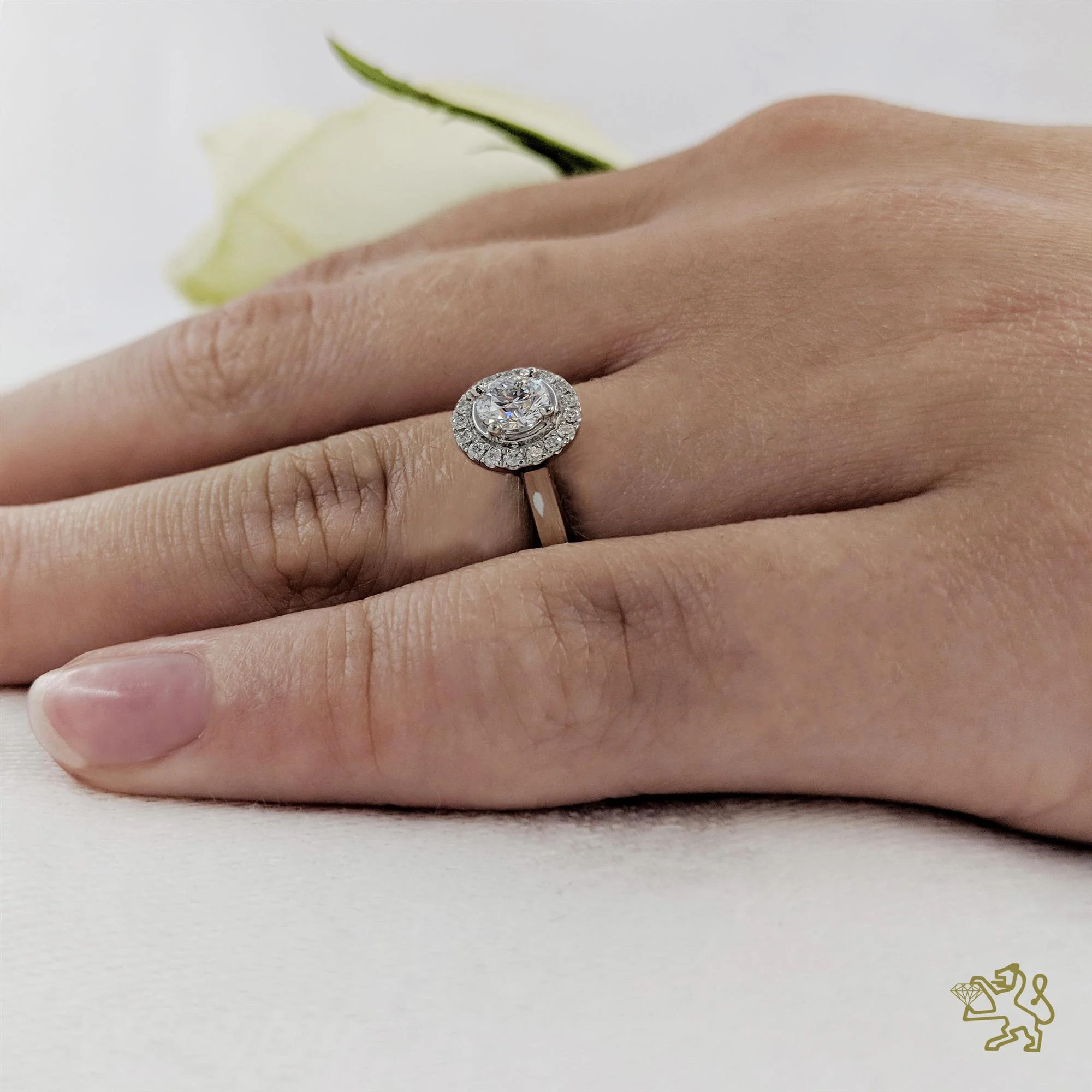 Skye Pl Halo 0.60ct G SI1 Diamond Platinum Ring - Image 2