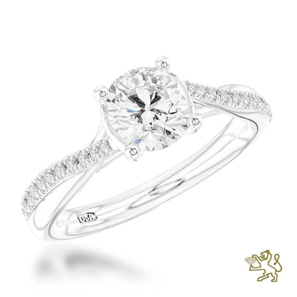Skye Twist Solitaire 1.00ct G SI1 Diamond Platinum Ring