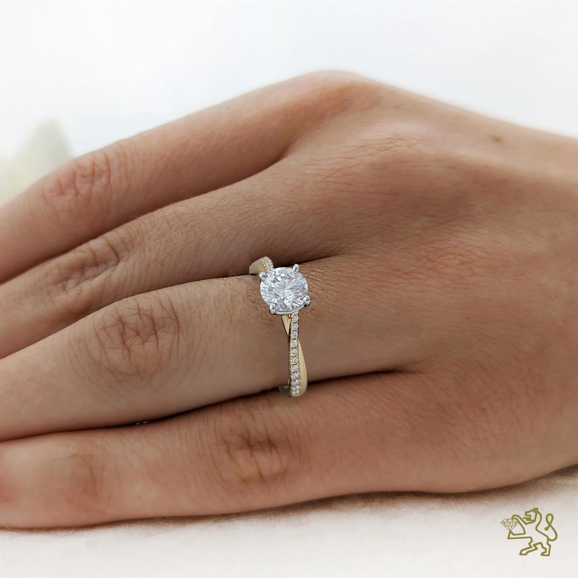 Skye Twist Solitaire 1.00ct G SI1 Diamond Yellow Gold/Platinum Ring - Image 2