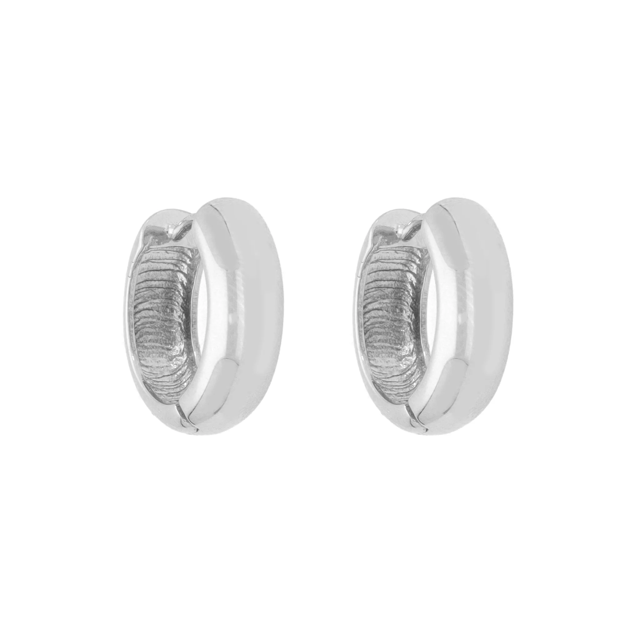 Small 9ct White Gold Hoop Earrings - Image 2