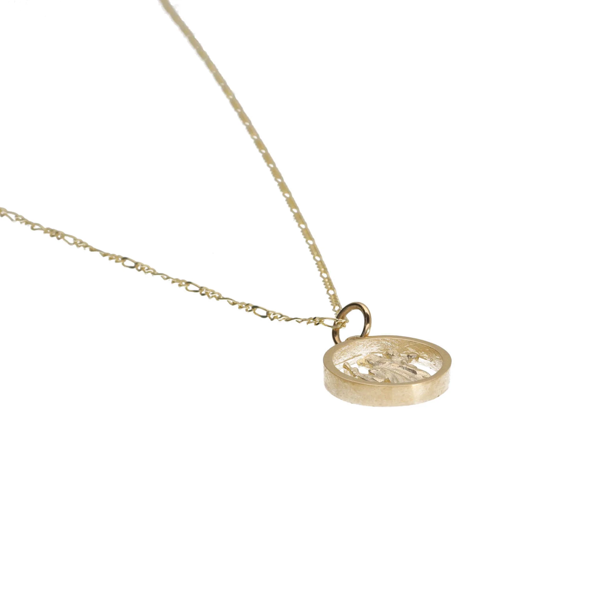 St Christopher 14mm Open 9ct Yellow Gold Pendant - Image 2