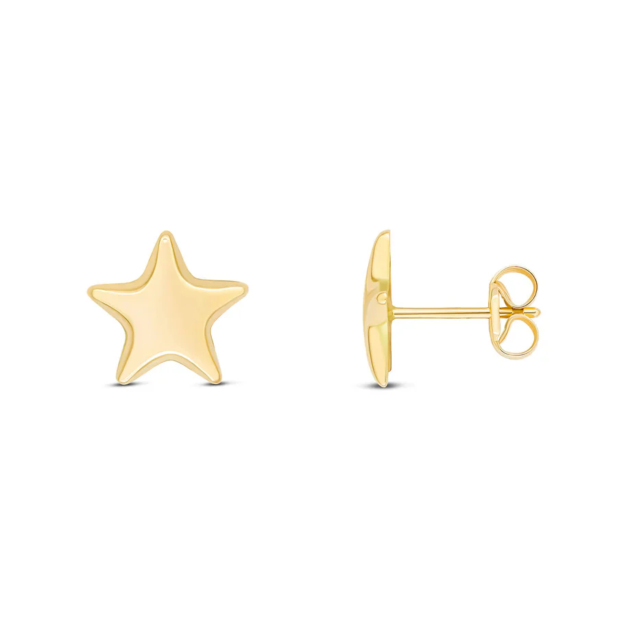 Star 9ct Yellow Gold Stud Earrings - Image 2