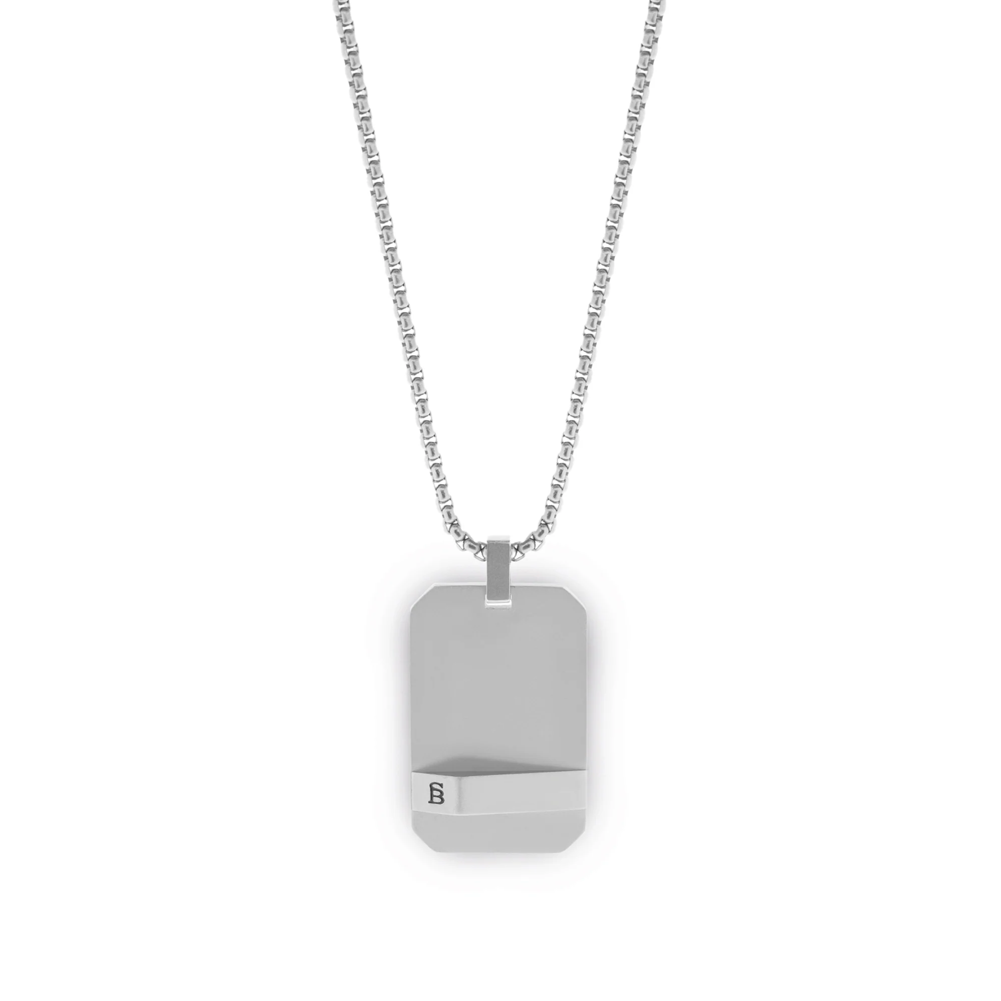 Steel and Barnett Gents Stainless Steel Dogtag Necklace Adjustable 24-27 Inches