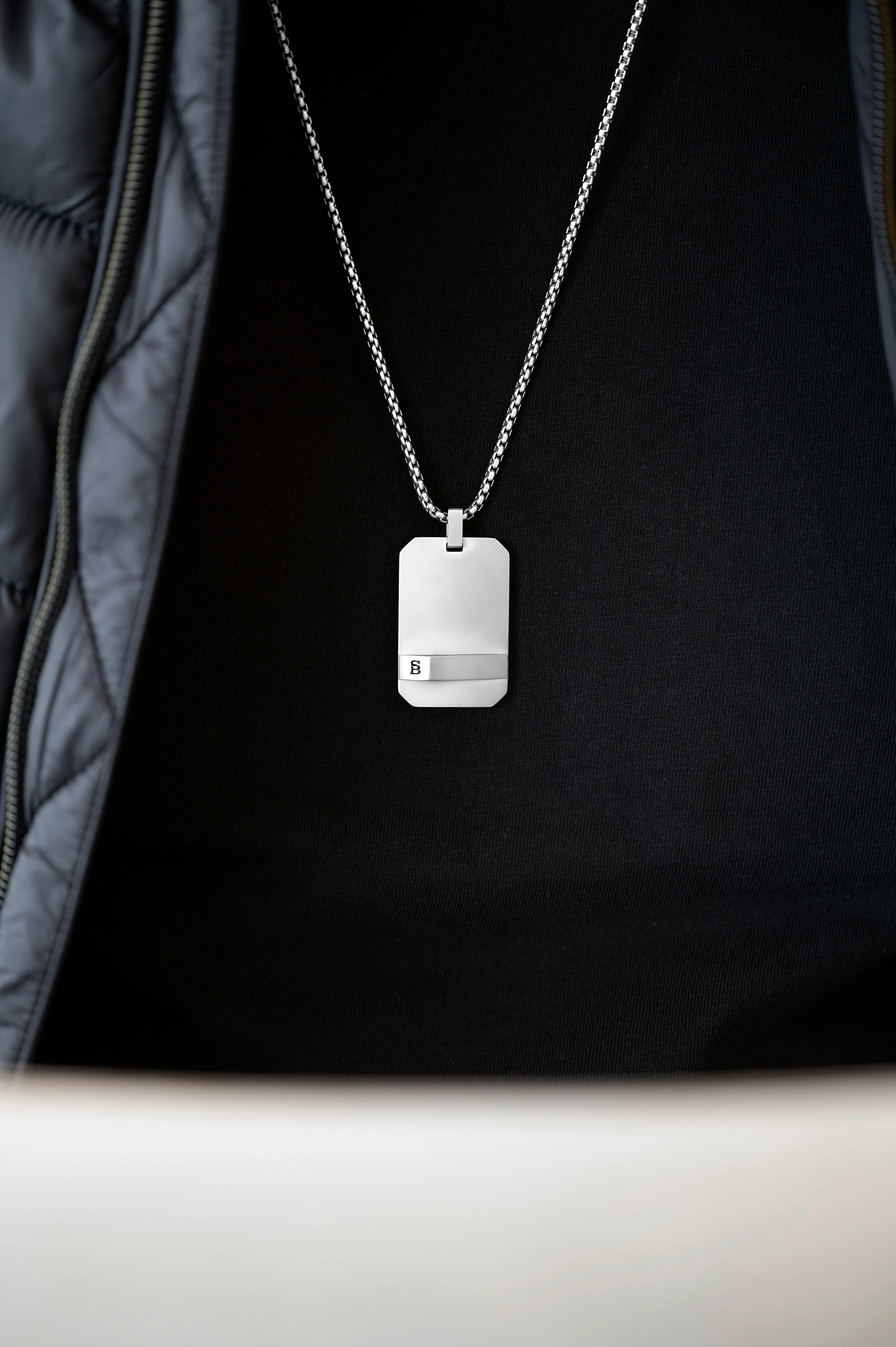 Steel and Barnett Gents Stainless Steel Dogtag Necklace Adjustable 24-27 Inches - Image 3