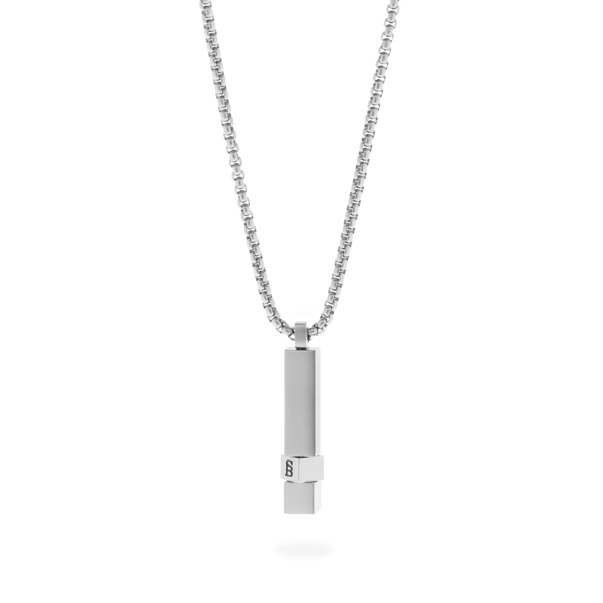 Steel and Barnett Gents Stainless Steel Vertical Bar Necklace Adjustable 24-28 Inches