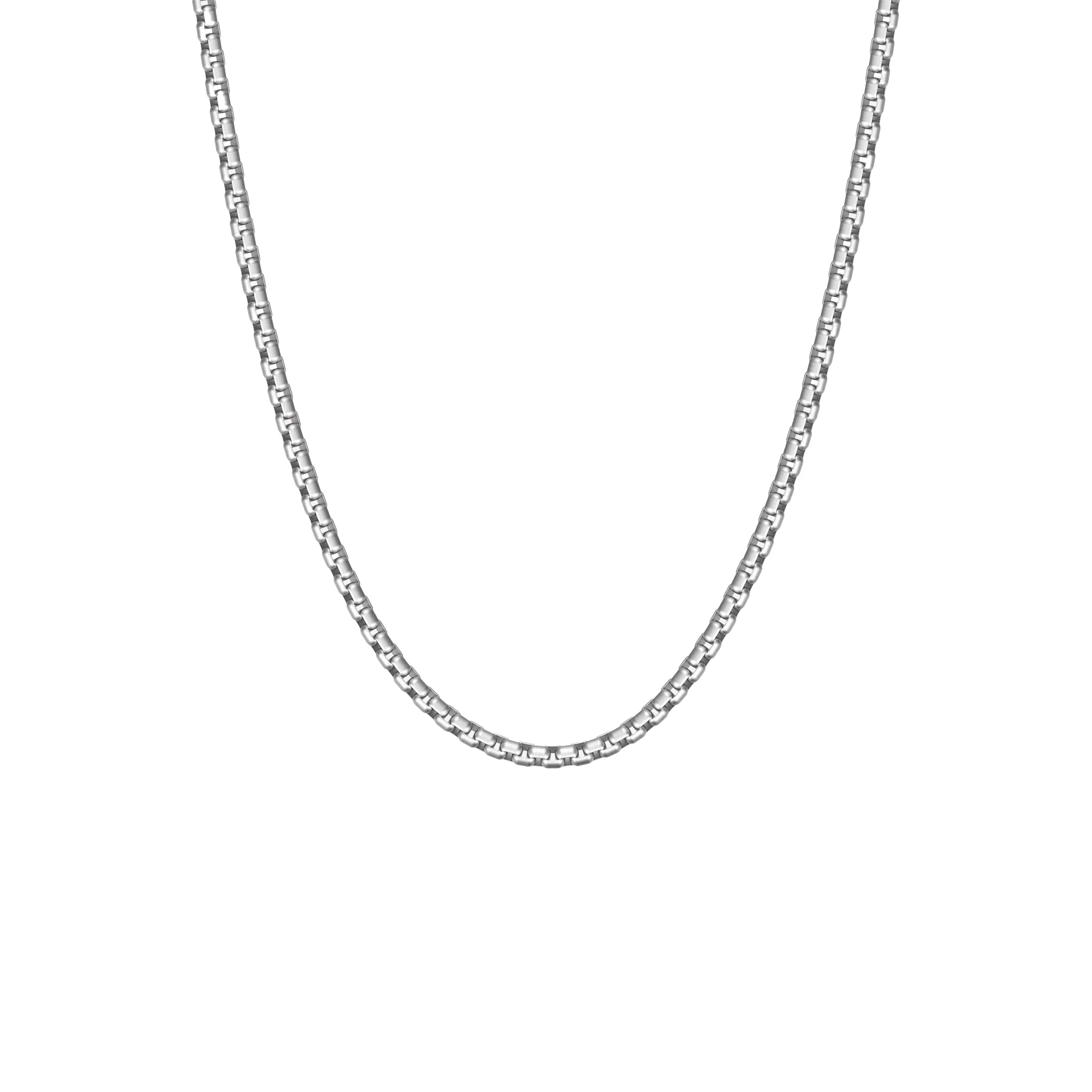 Steel and Barnett Gents Thin Stainless Steel Box Chain Necklace 20-24 Inches