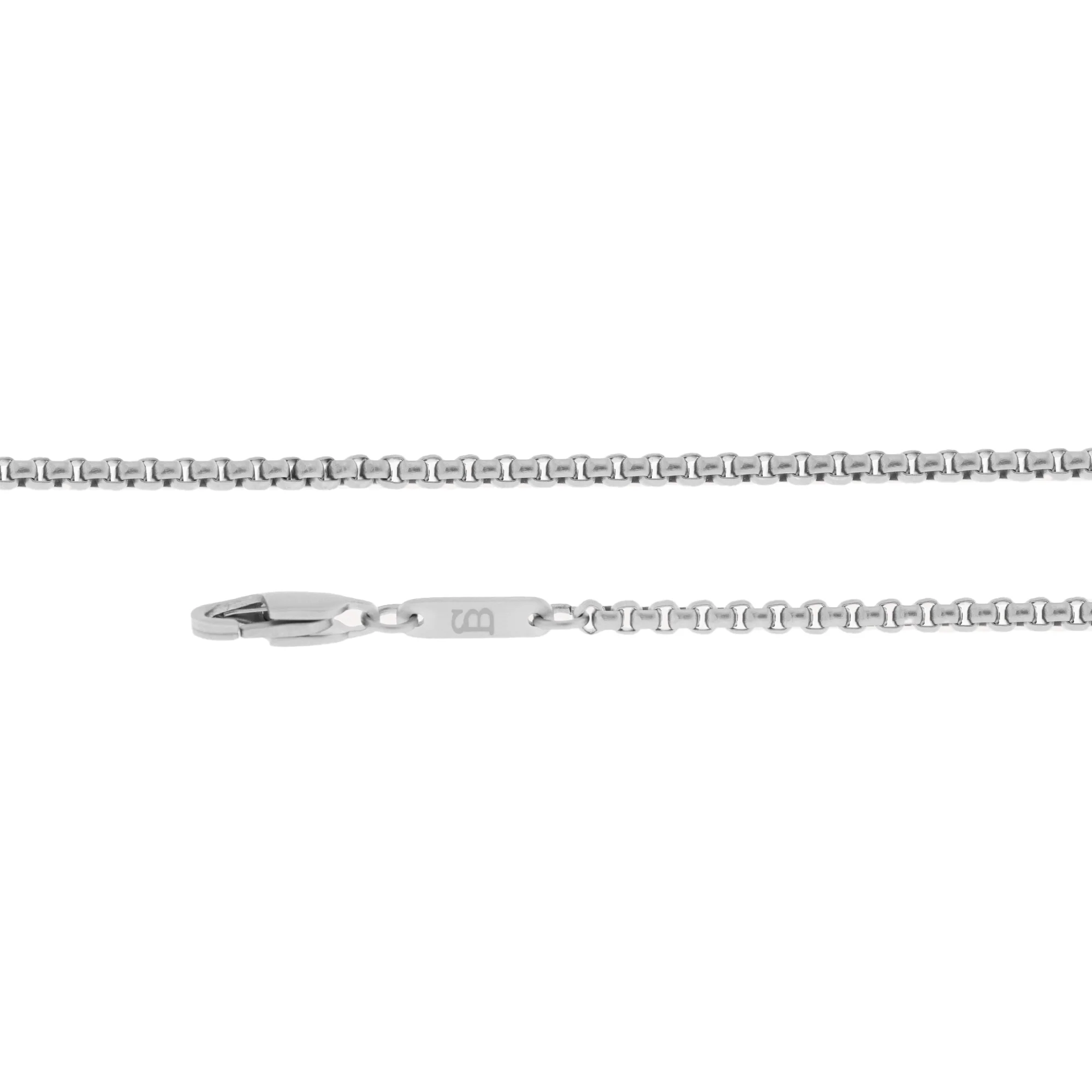Steel and Barnett Gents Thin Stainless Steel Box Chain Necklace 20-24 Inches - Image 3