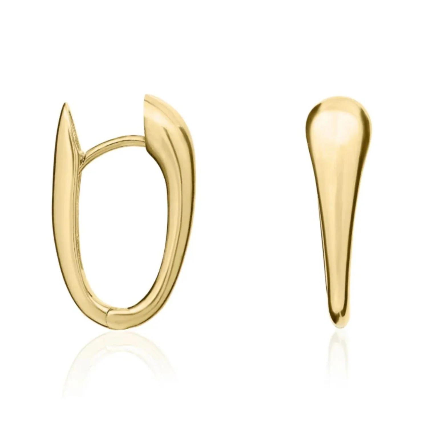 Tapered Huggy 9ct Yellow Gold Hoop Earrings - Image 2