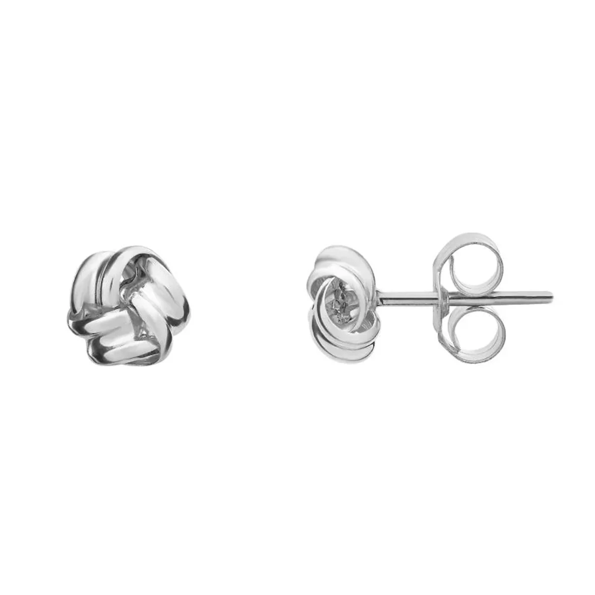 Three Strand 4.5mm 9ct White Gold Knot Stud Earrings