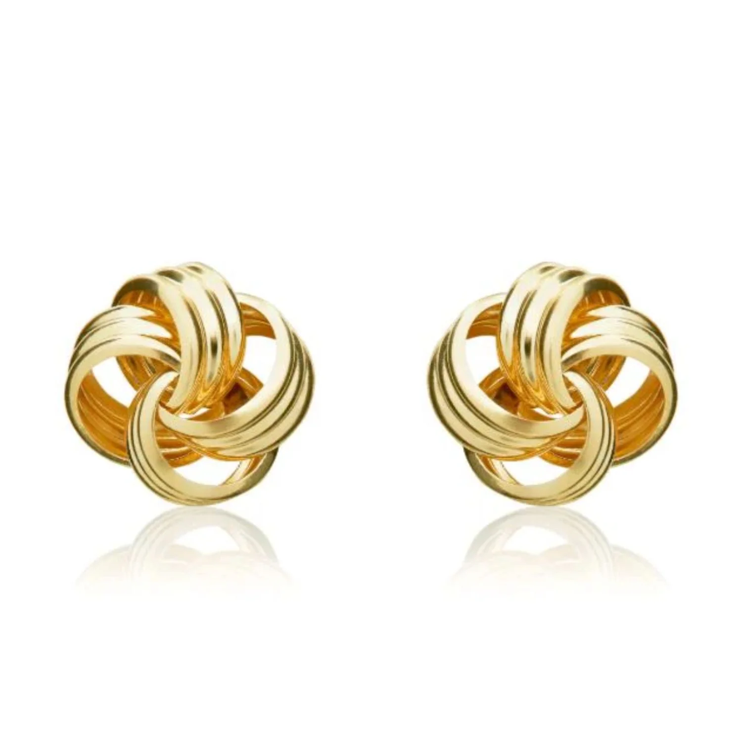 Multi Strand 9ct Yellow Gold Knot Stud Earrings