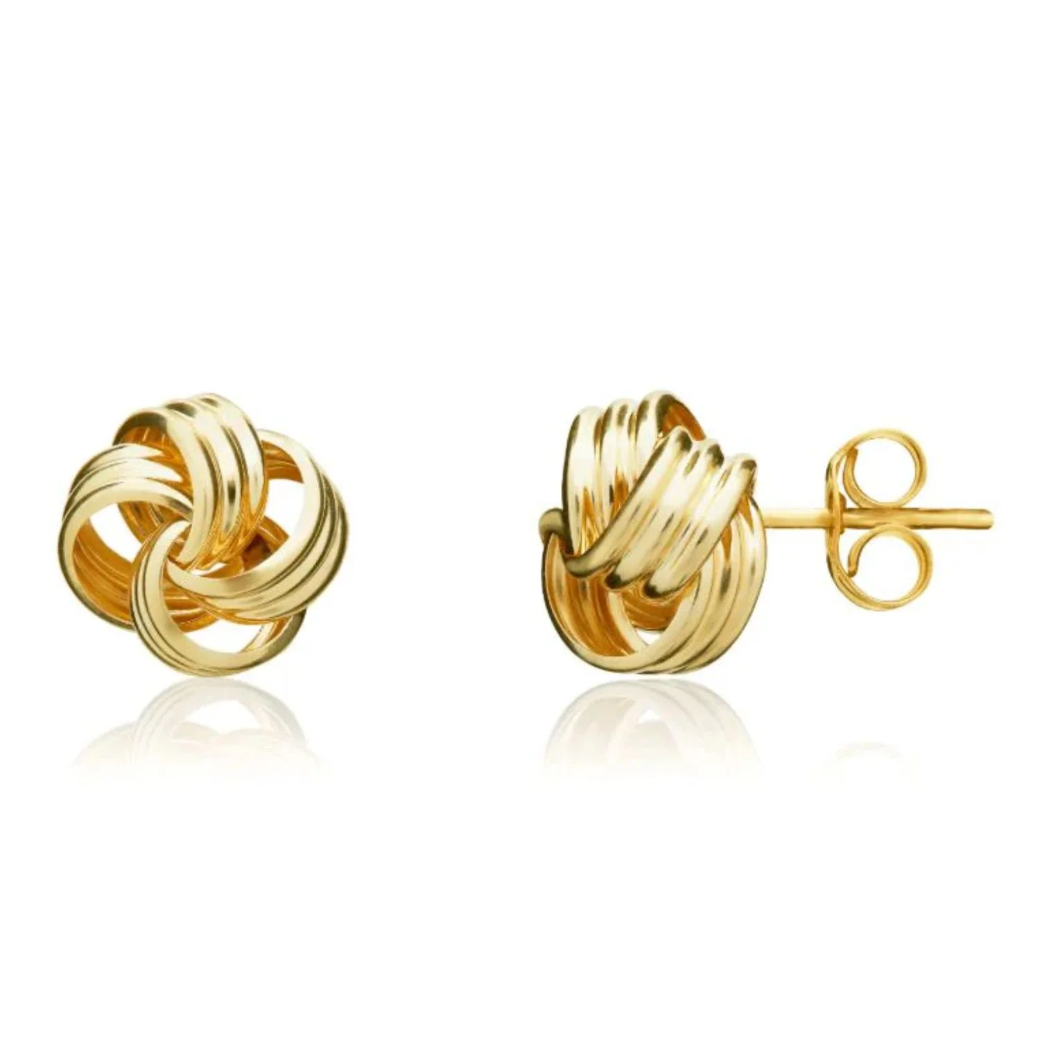 Multi Strand 9ct Yellow Gold Knot Stud Earrings - Image 2