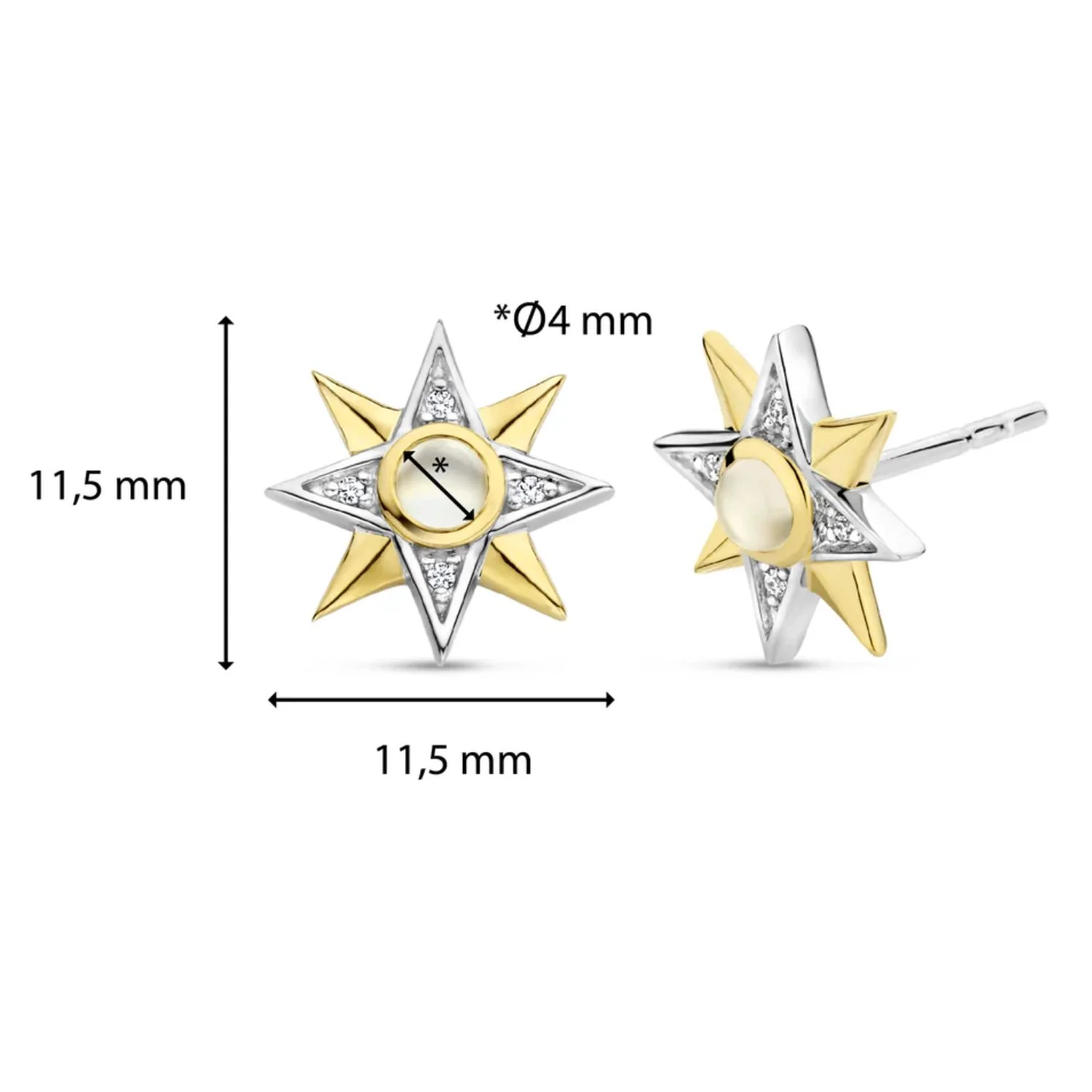 Ti Sento 8 Pointed Star Stud Earrings 7932MW - Image 4