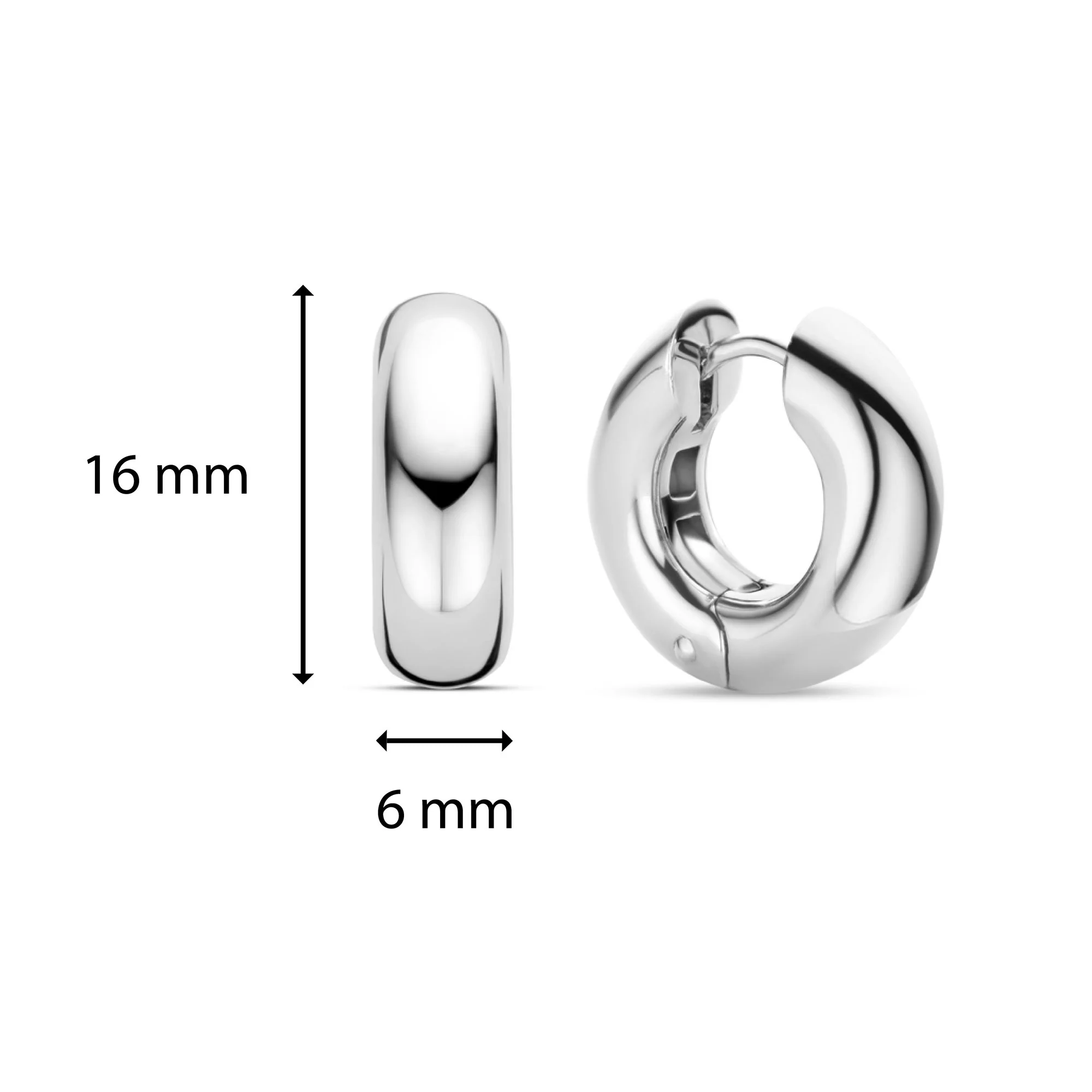 Ti Sento Chunky Hoop Earrings 7909SI - Image 4