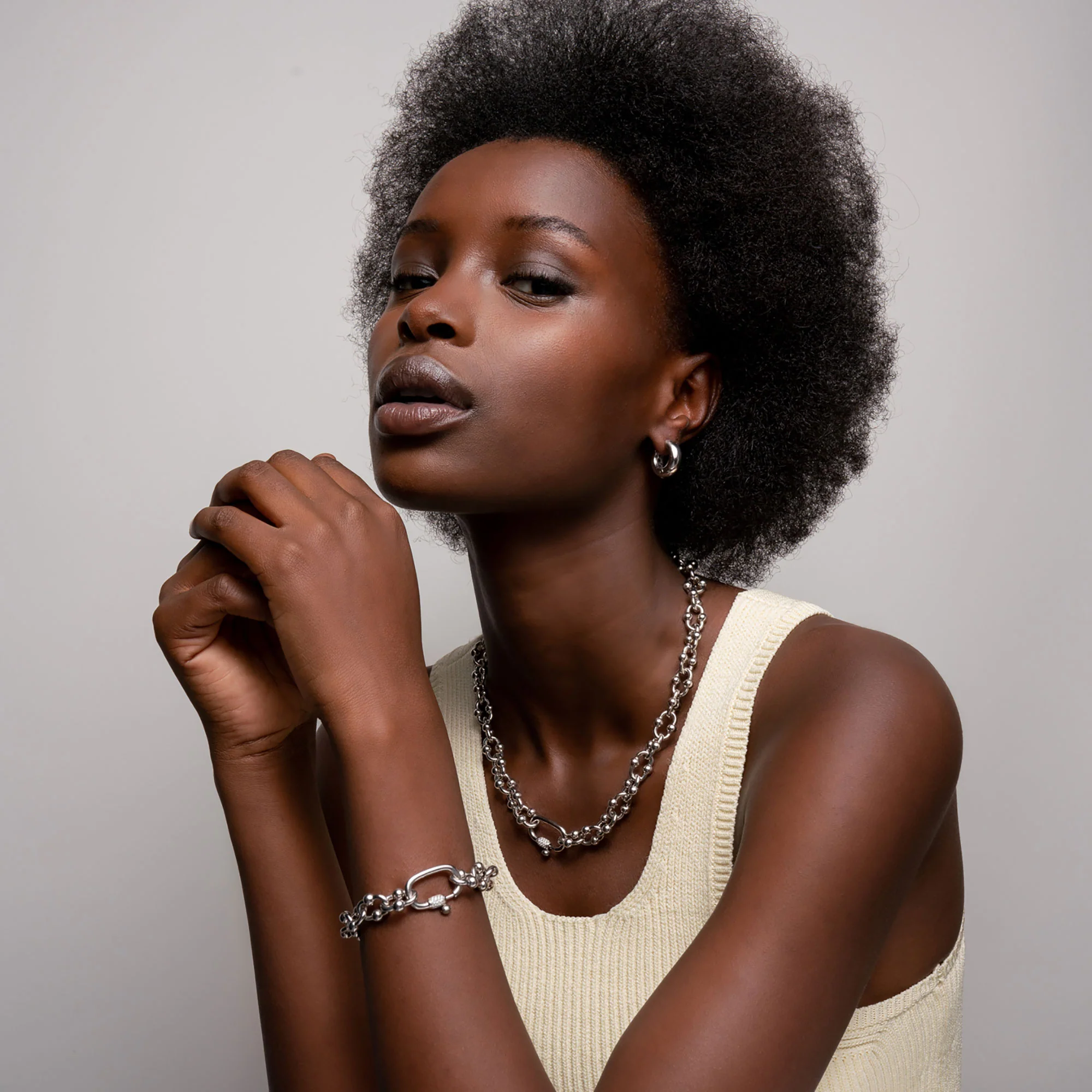 Ti Sento Chunky Hoop Earrings 7909SI - Image 5