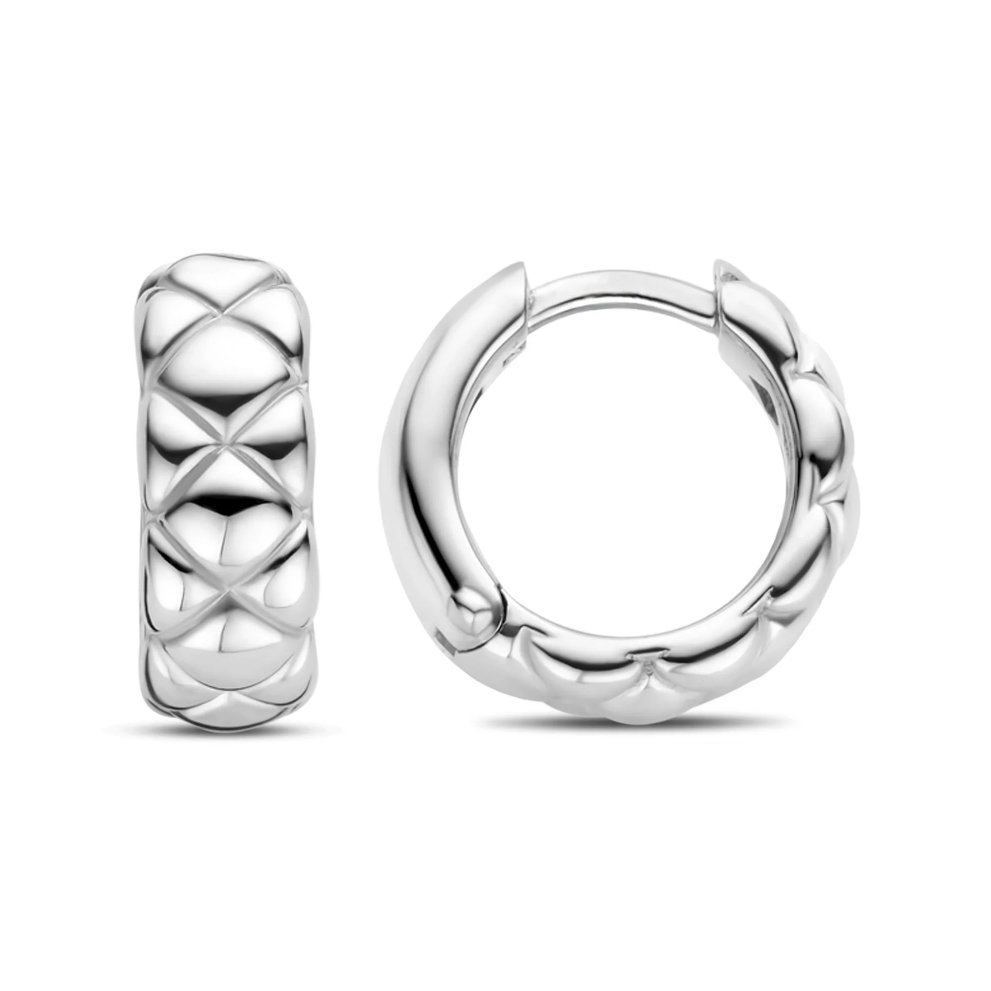 Ti Sento Clover Patterned Hoop Earrings 7911SI - Image 3
