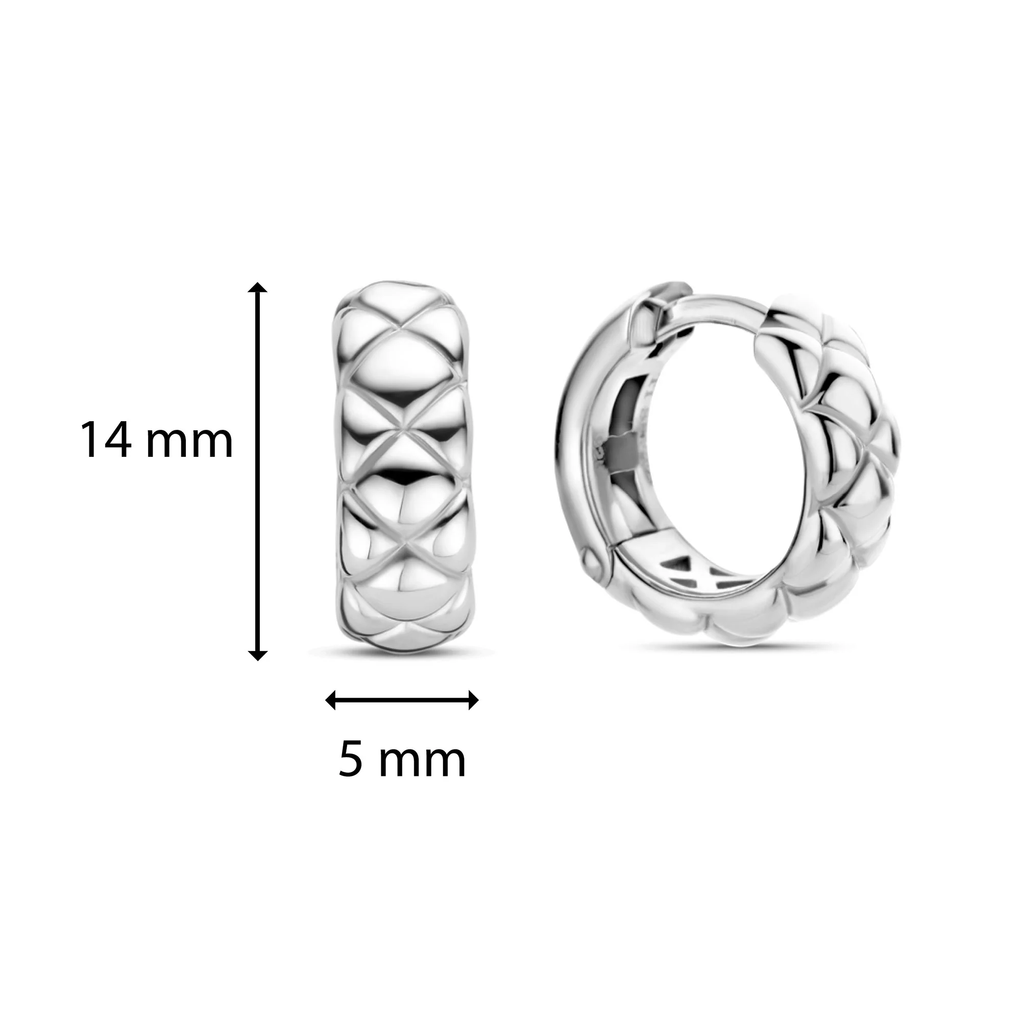 Ti Sento Clover Patterned Hoop Earrings 7911SI - Image 4