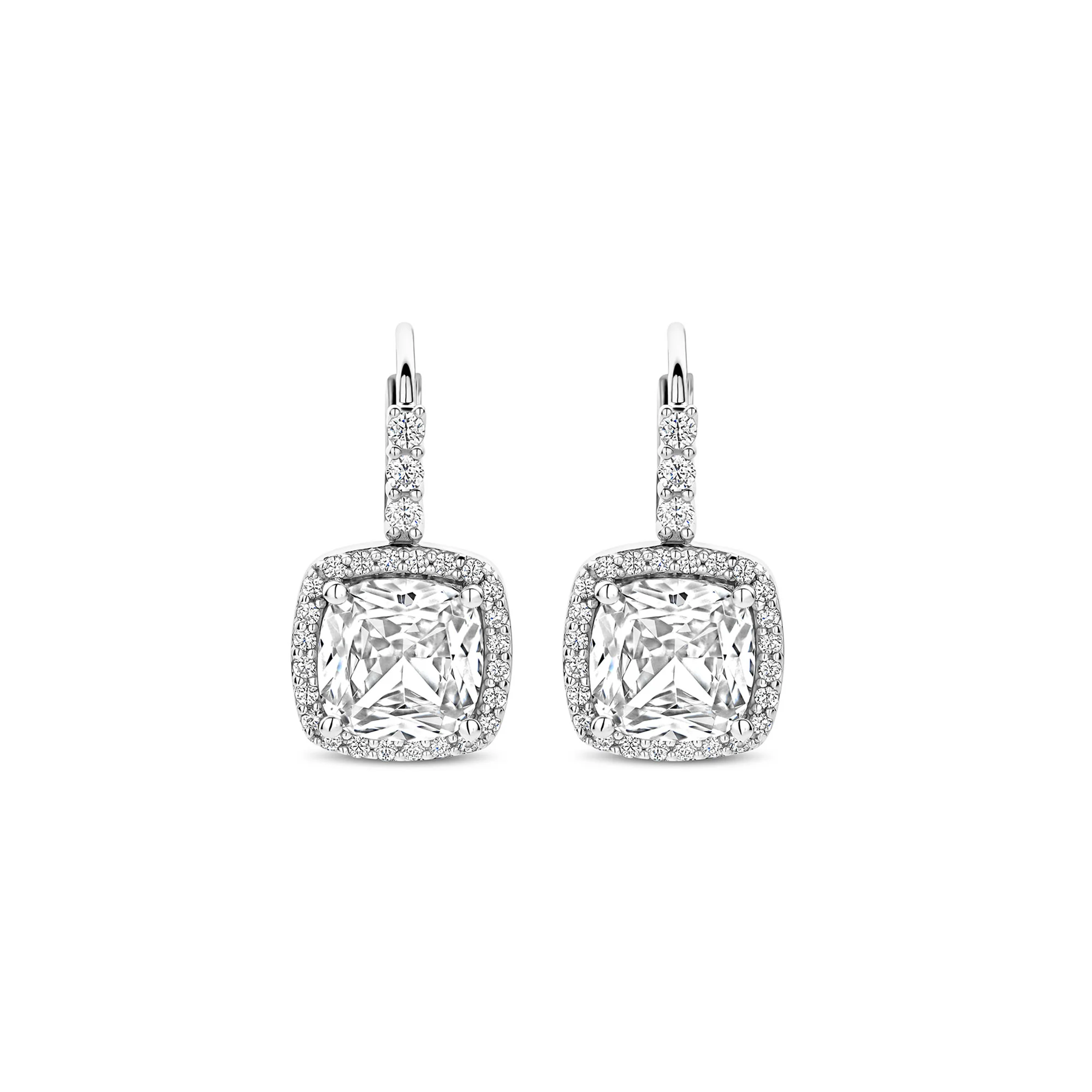 Ti Sento Cubic Zirconia Cluster Drop Earrings 78031ZI - Image 2
