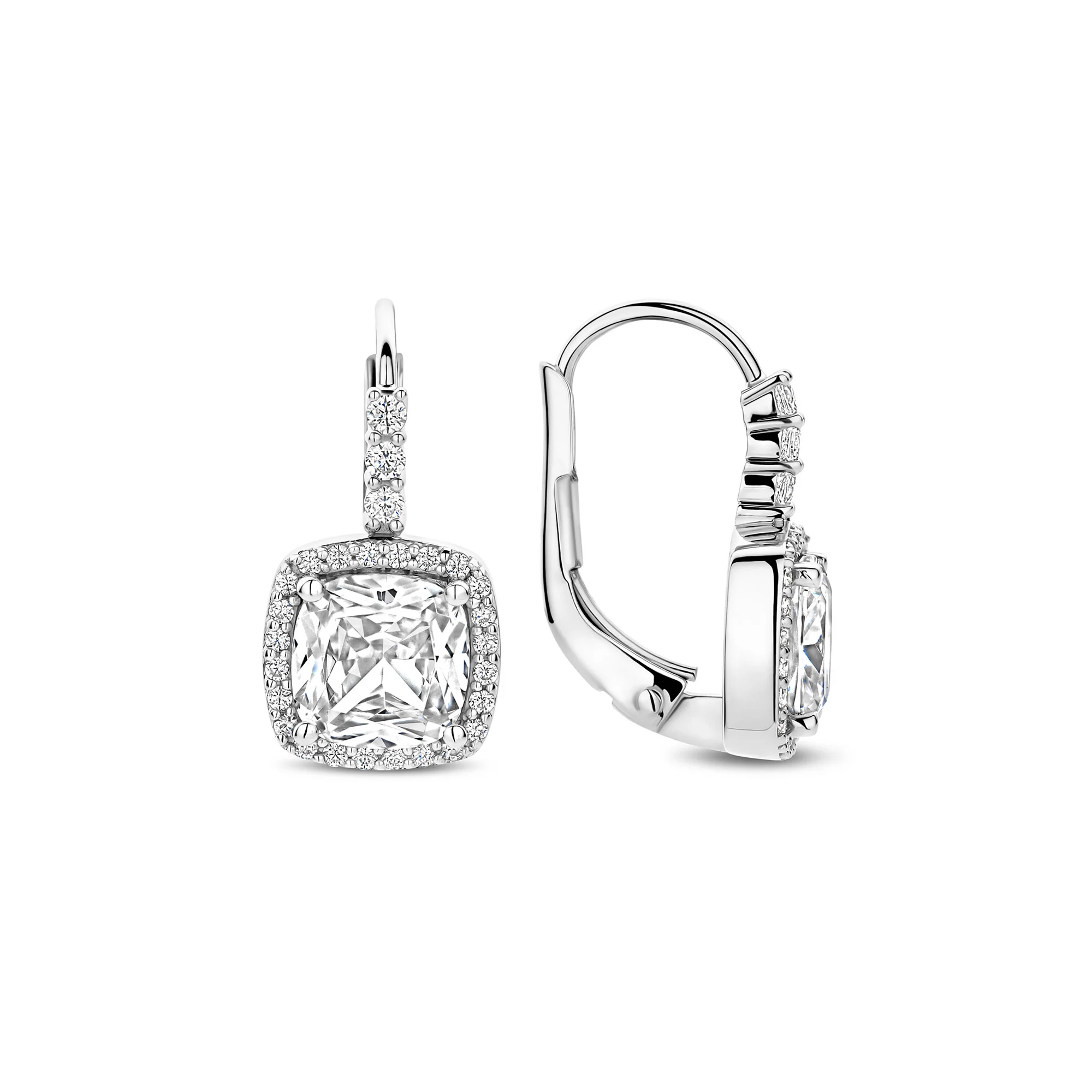 Ti Sento Cubic Zirconia Cluster Drop Earrings 78031ZI - Image 3