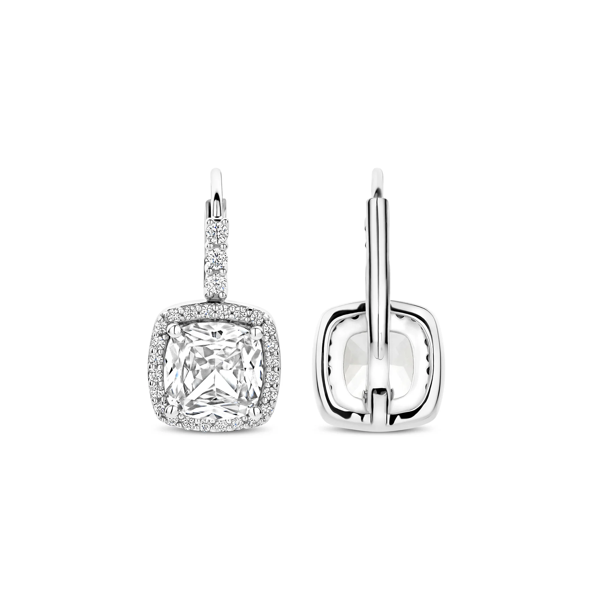 Ti Sento Cubic Zirconia Cluster Drop Earrings 78031ZI - Image 4