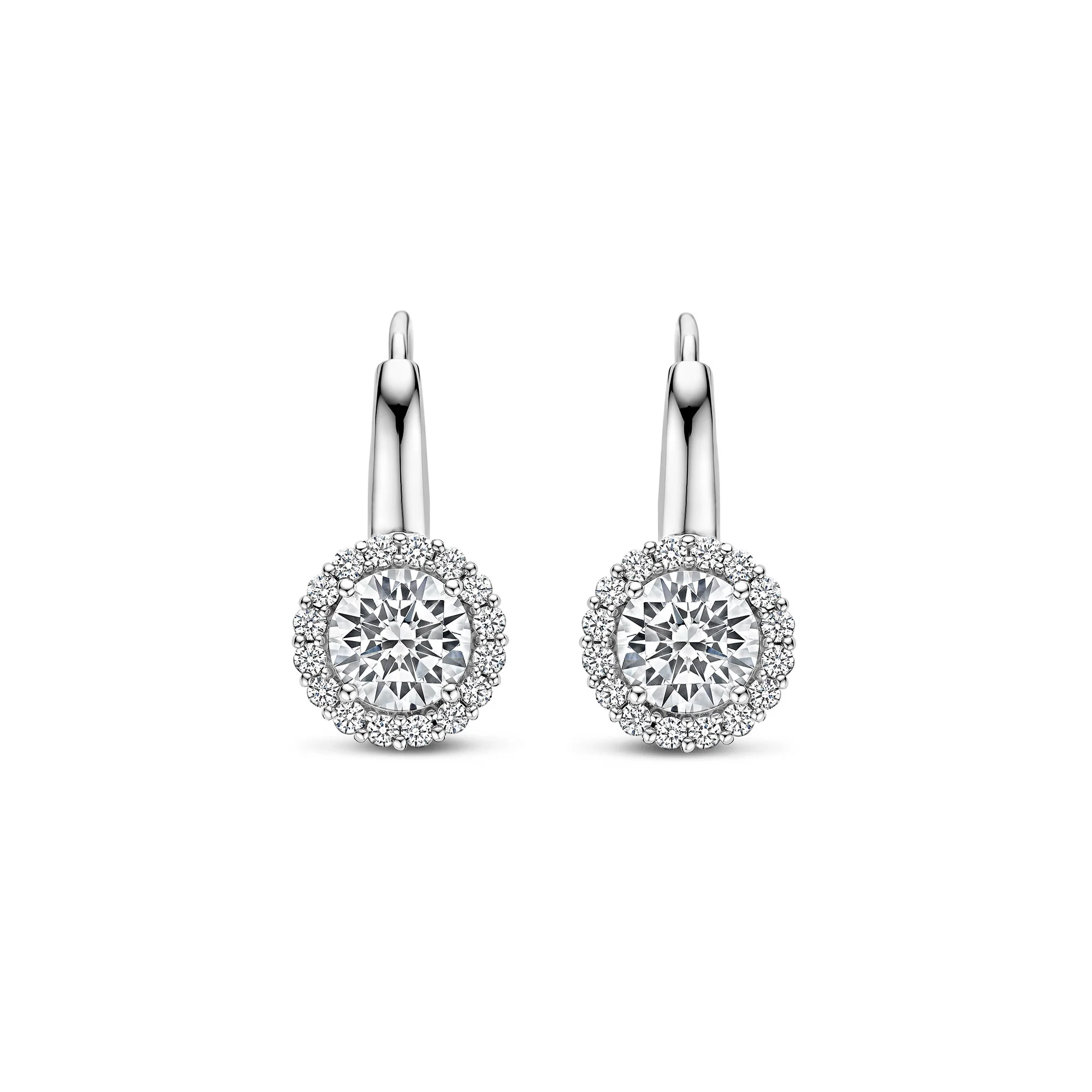 Ti Sento Cubic Zirconia Cluster Drop Earrings 78056ZI - Image 2
