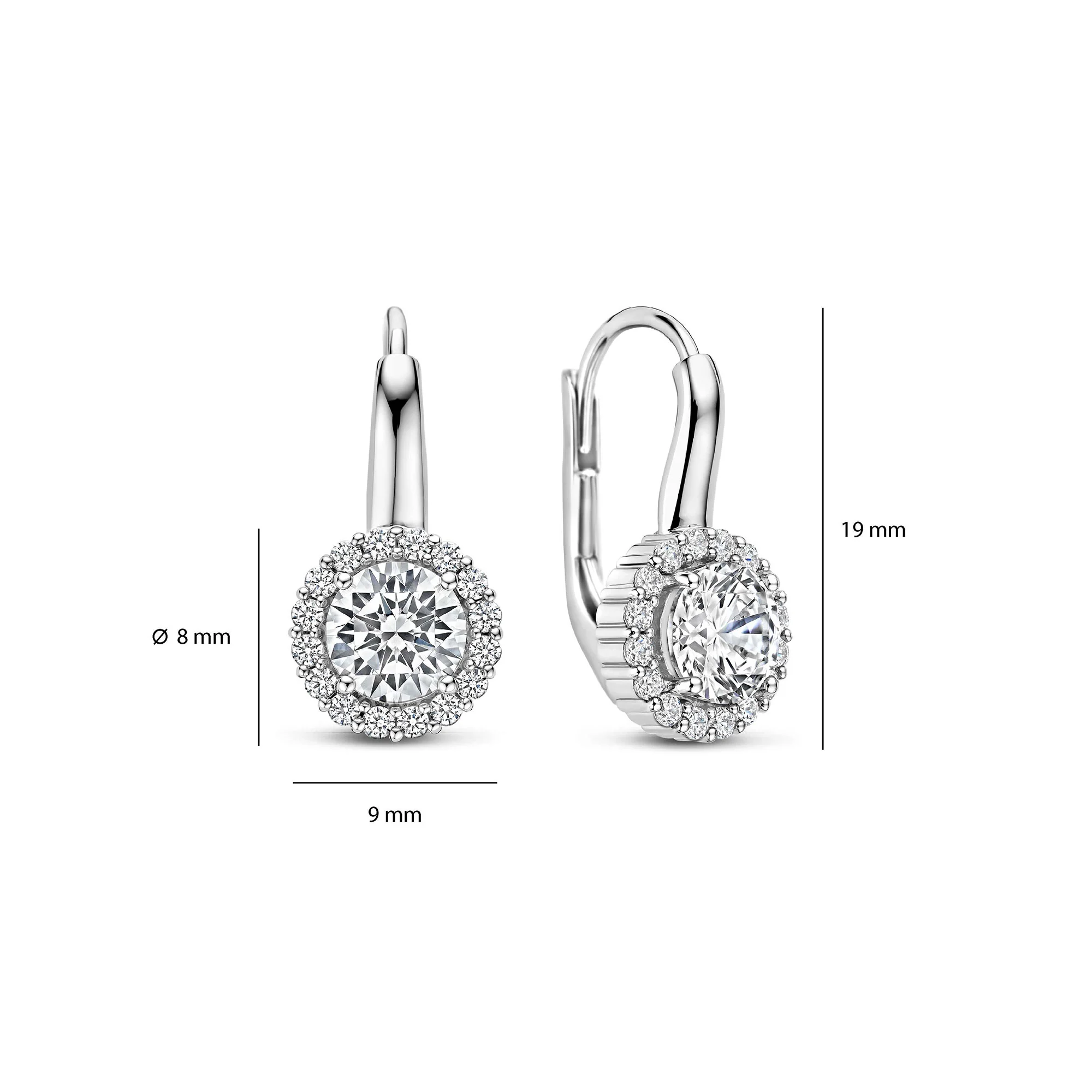 Ti Sento Cubic Zirconia Cluster Drop Earrings 78056ZI - Image 3