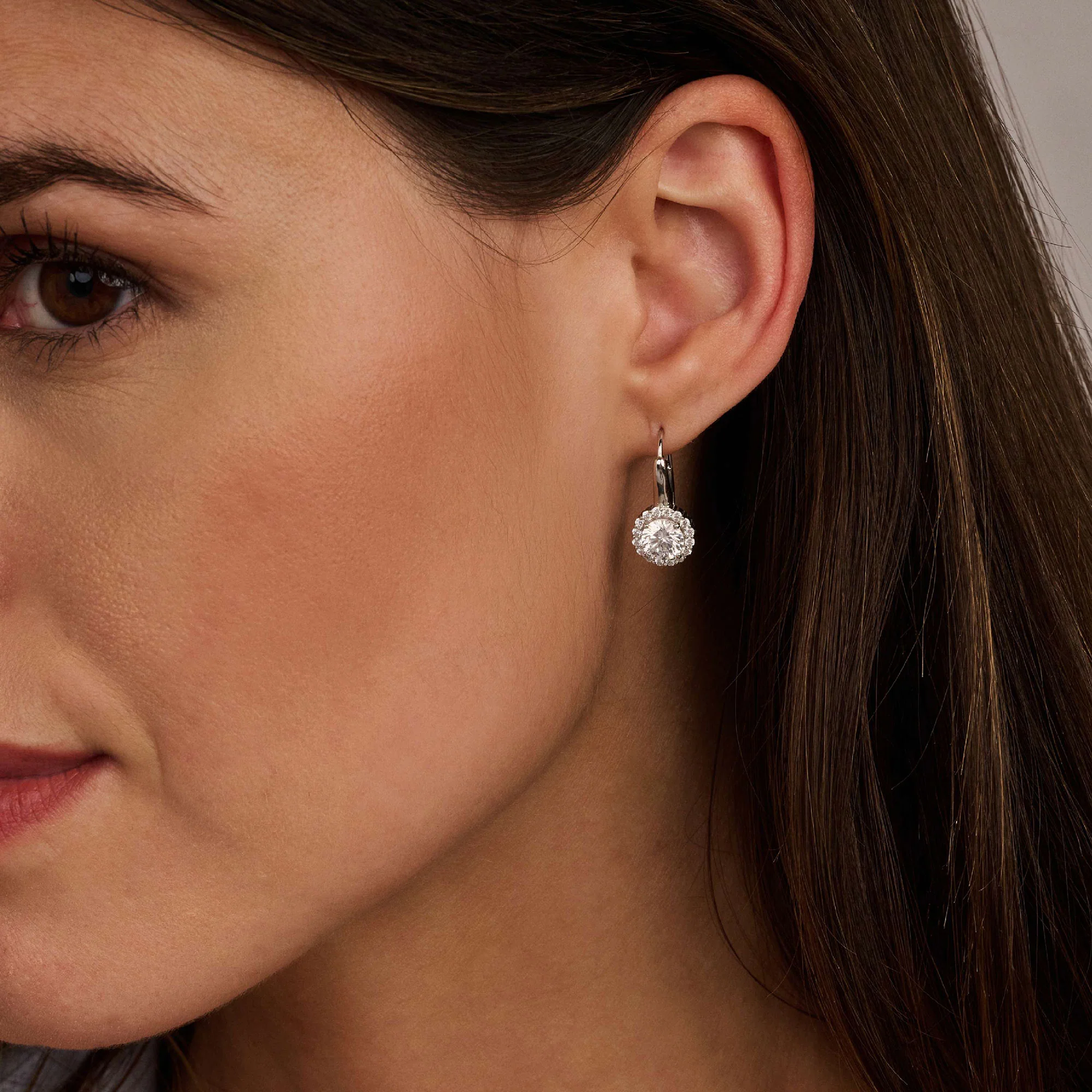Ti Sento Cubic Zirconia Cluster Drop Earrings 78056ZI - Image 4