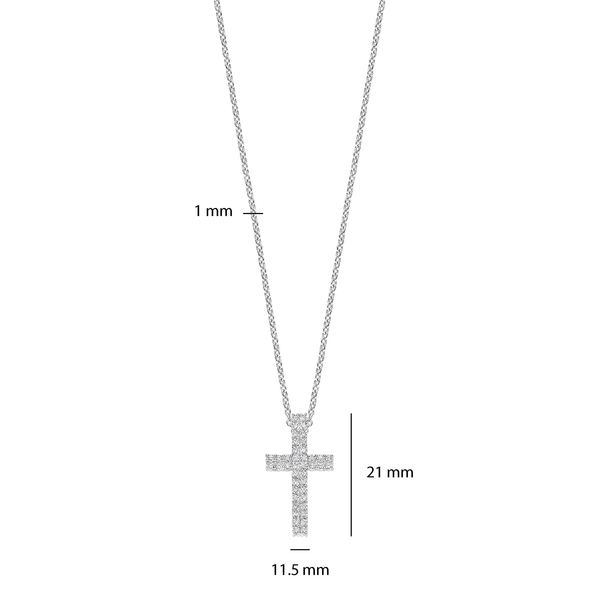 Ti Sento Cubic Zirconia Cross Necklace 34130ZI - Image 4