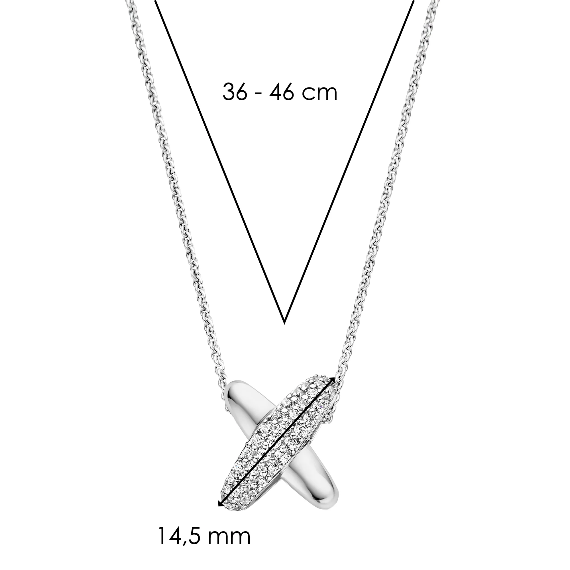 Ti Sento Cubic Zirconia Cross Shape Necklace 34003ZI - Image 5